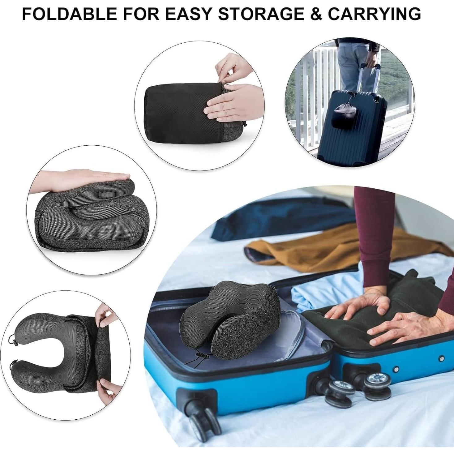 Almohada de Viaje Skyana Espuma de Memoria con Accesorios