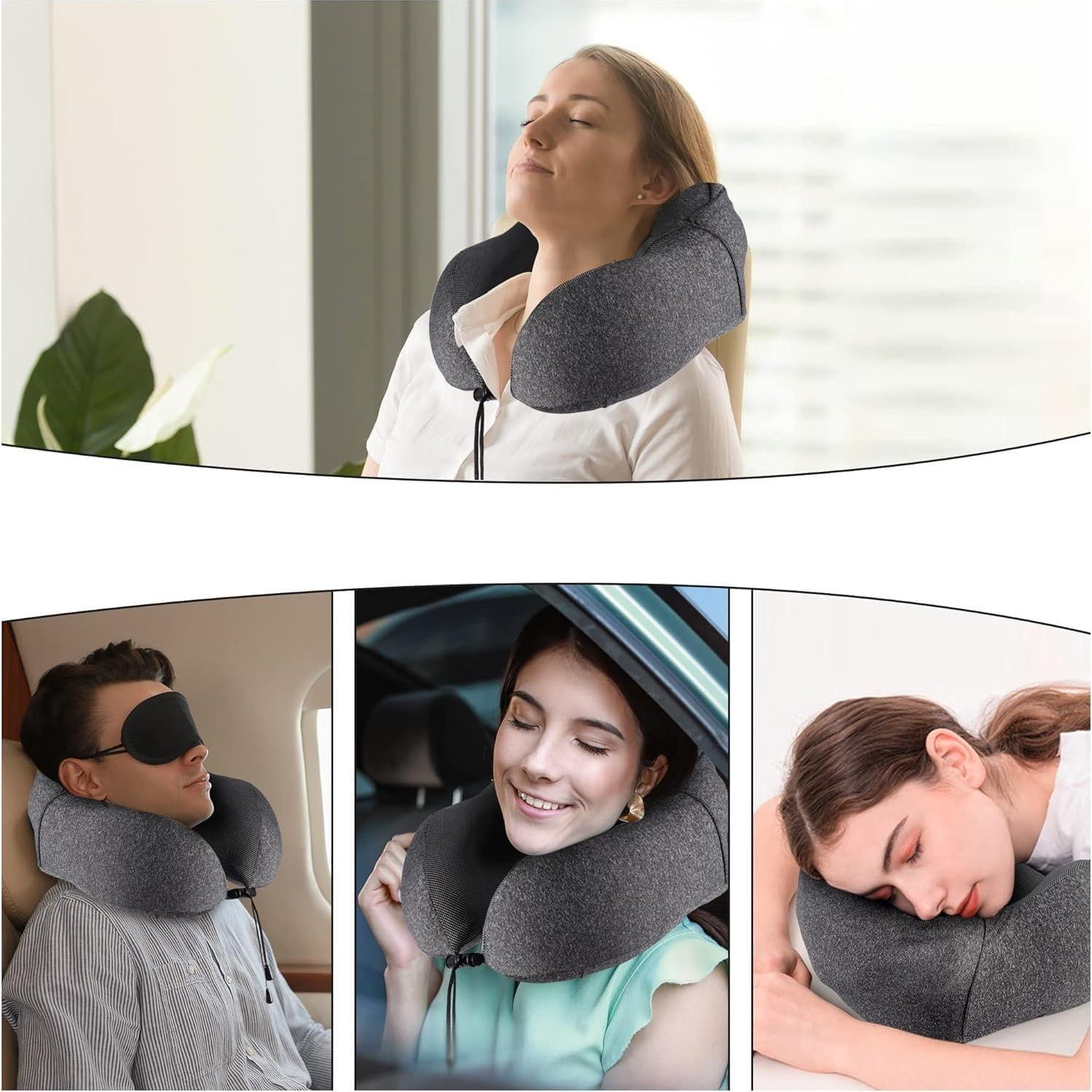 Almohada de Viaje Skyana Espuma de Memoria con Accesorios
