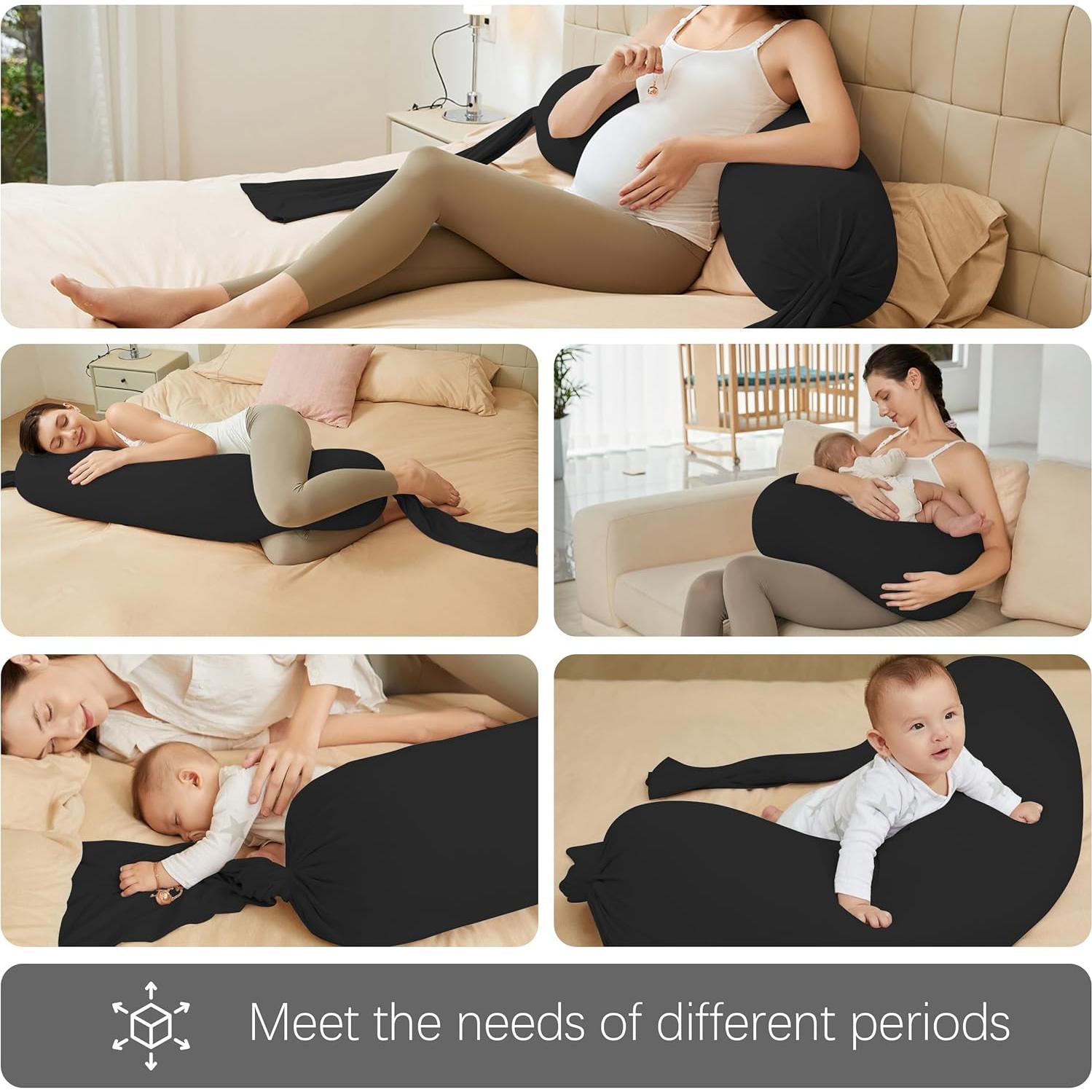 Almohada de Embarazo MOON PARK - Cuerpo Completo 137 cm Negro