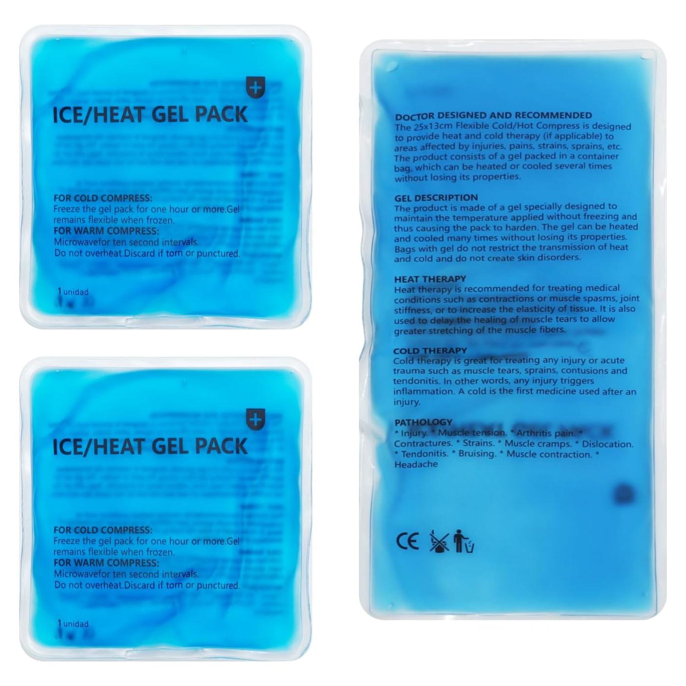 Juego de Paquetes de Hielo Reutilizables Soulagers 3 en 1