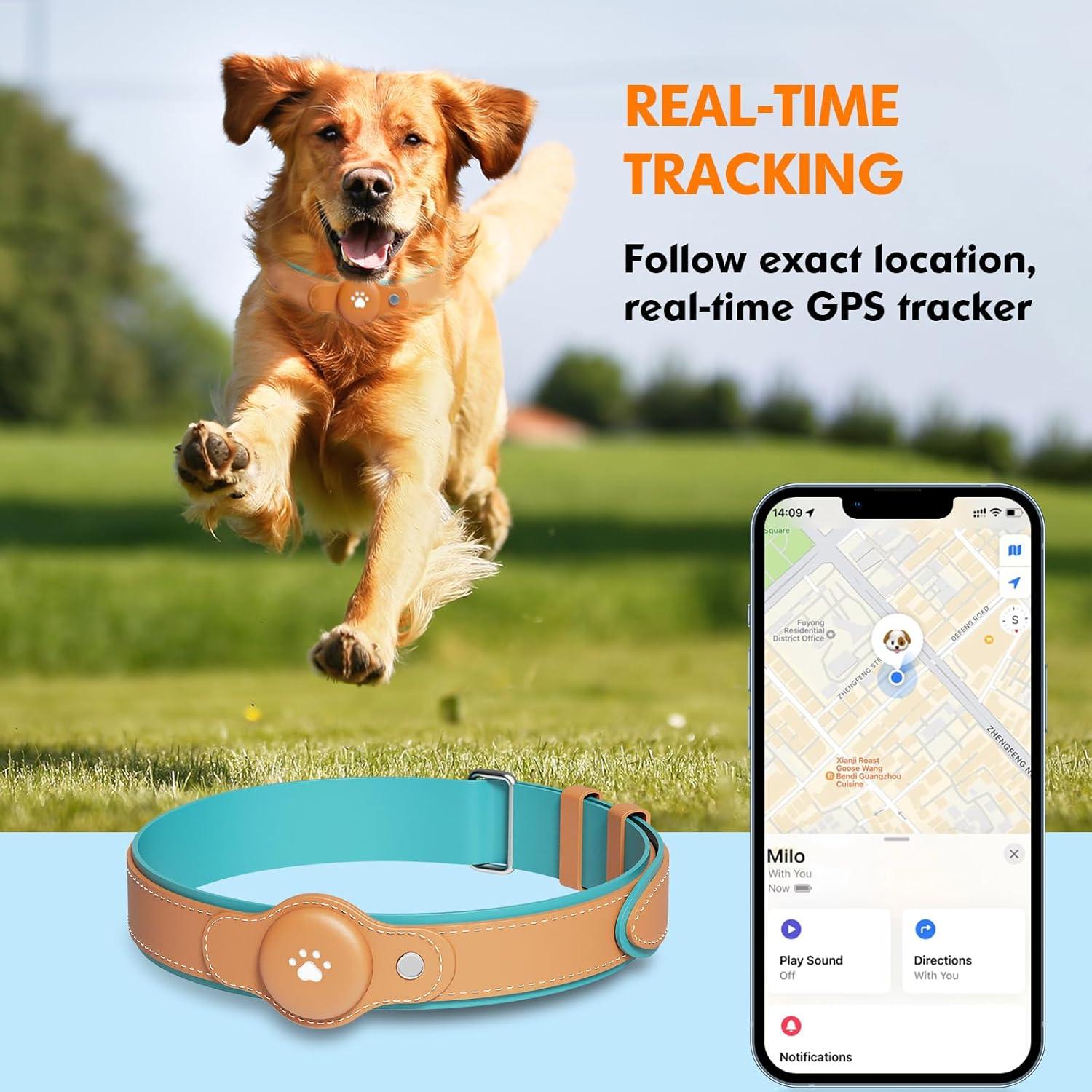 Collar GPS para perros BONSO B-249-02, localizador iOS, marrón