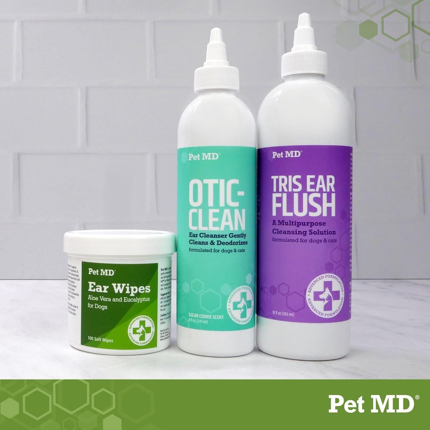 Limpiador de Oídos para Gatos y Perros Pet MD Tris Flush 340 g