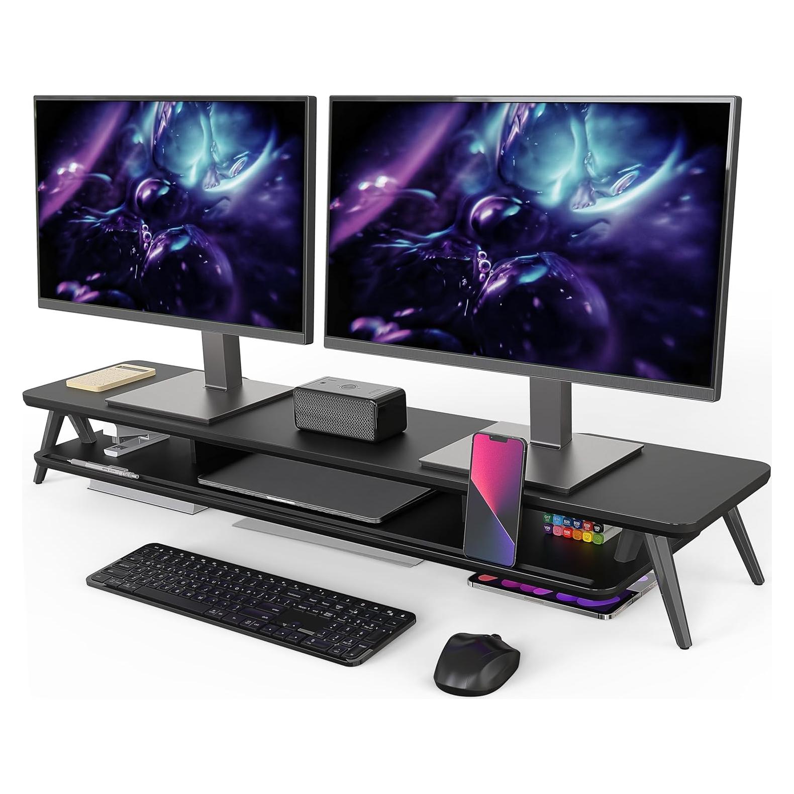 Soporte Doble para Monitores Fenge 108 cm con Organizador