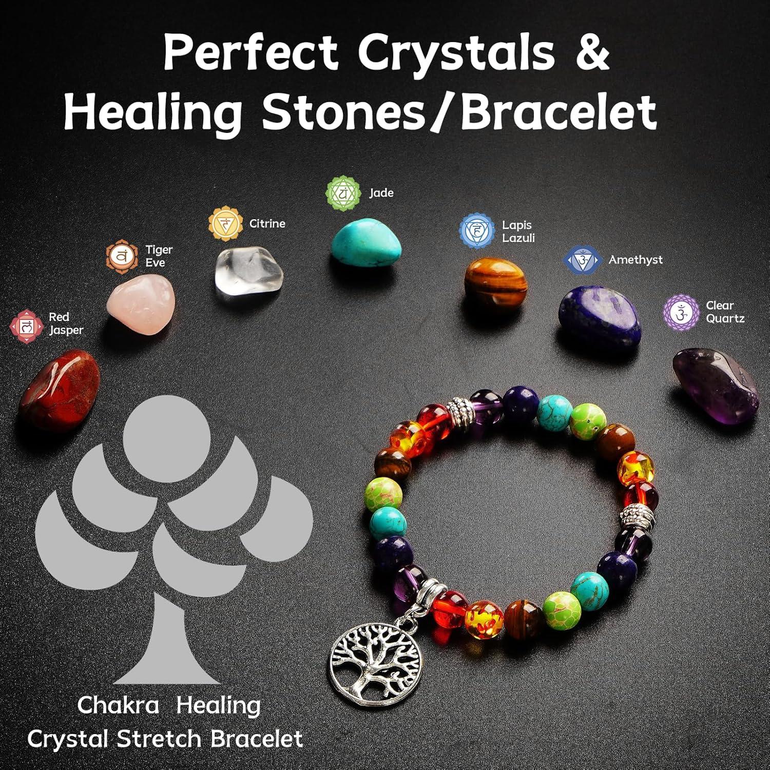Set de 7 Velas de Chakra WuNa con Cristales y Pulseras