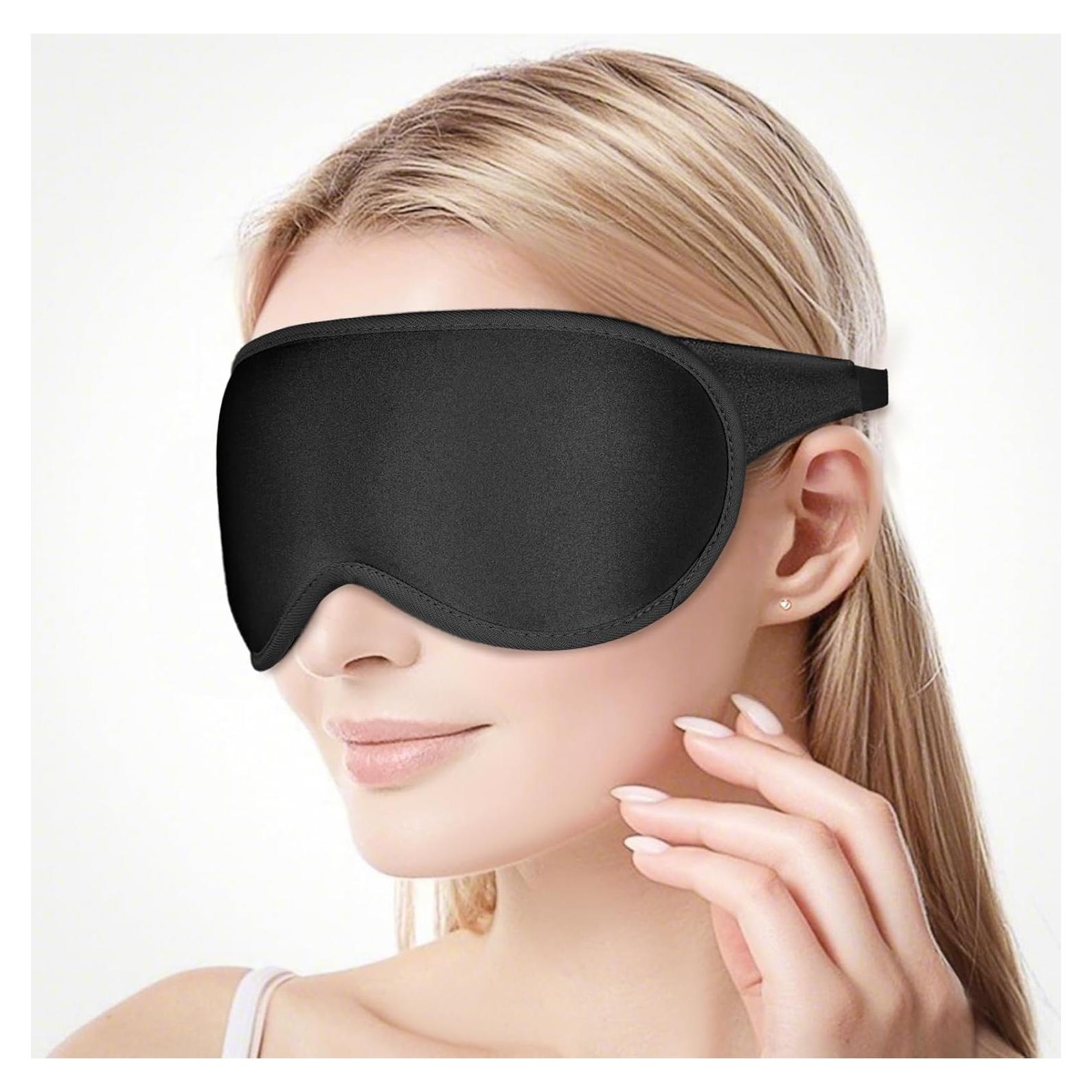 Máscara de Sueño 3D WellYoo Negra para Dormir Lateral