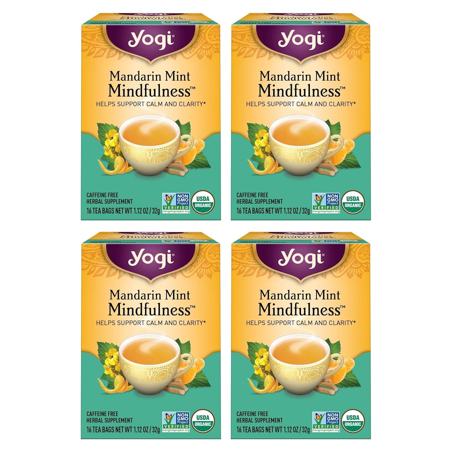 Té Orgánico Yogi Mandarina Menta Mindfulness - 64 Bolsas