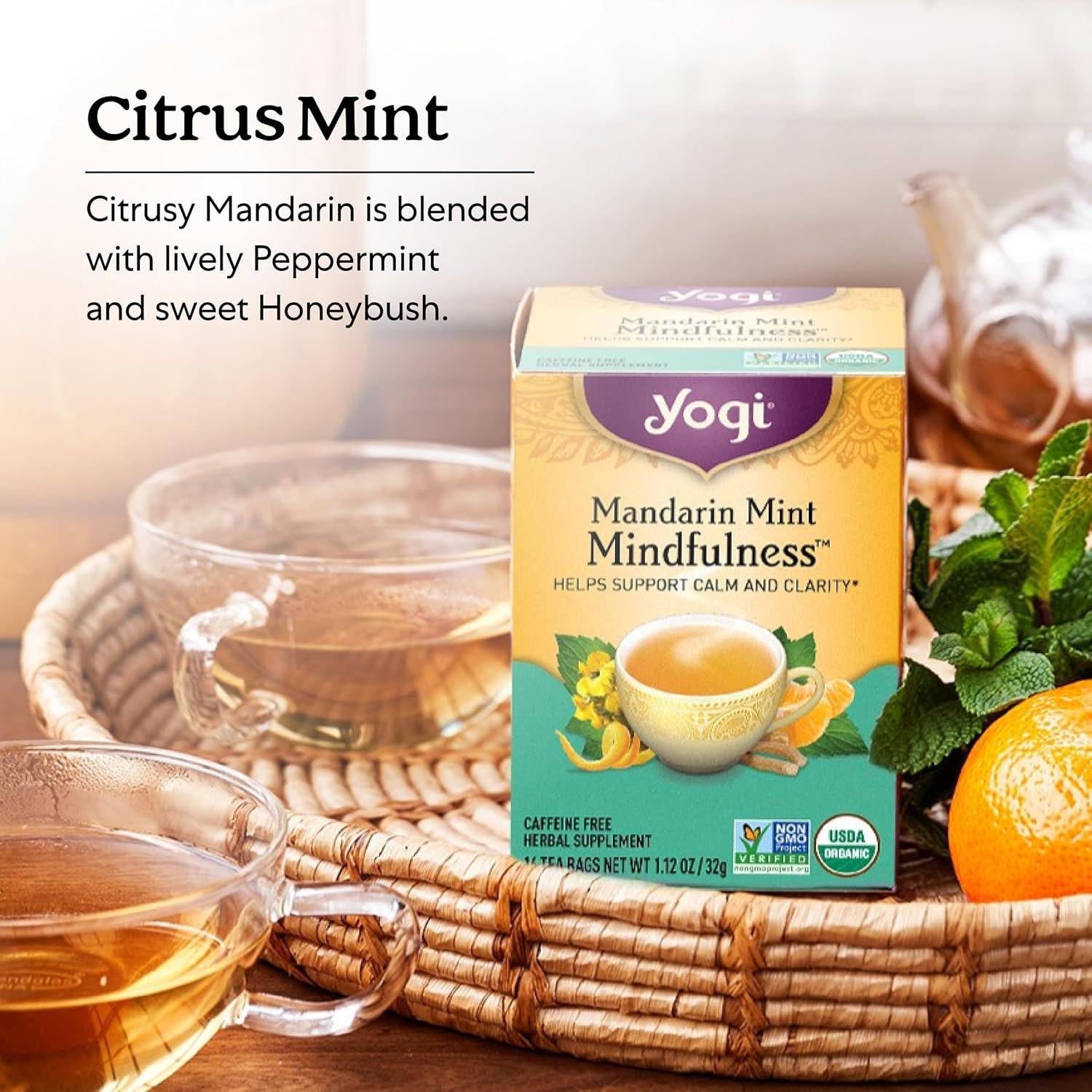 Té Orgánico Yogi Mandarina Menta Mindfulness - 64 Bolsas