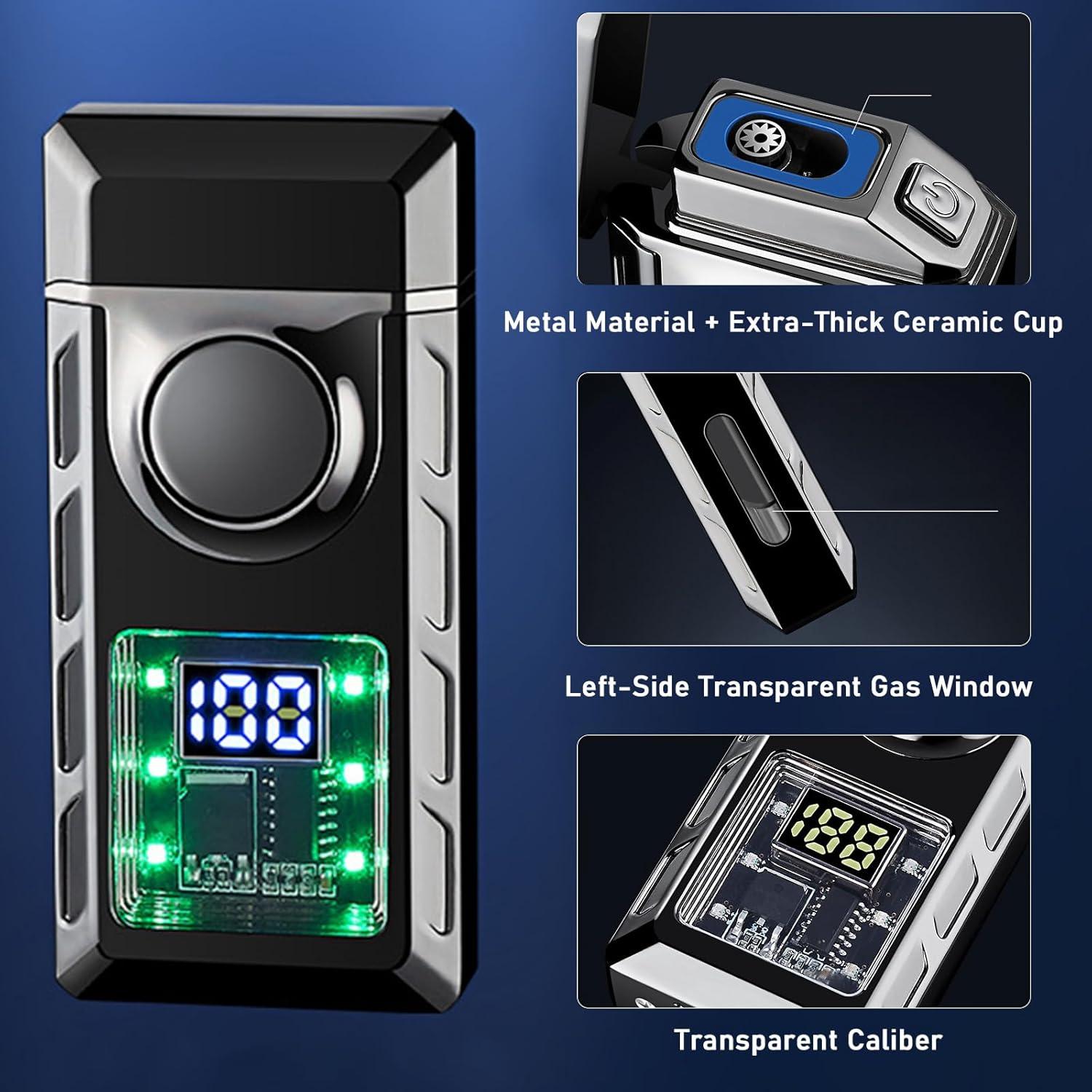 Encendedor de antorcha doble llama CYJBAO con pantalla LED