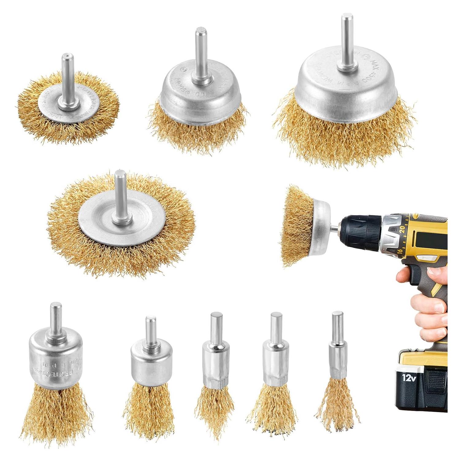 Juego de Cepillos de Alambre DazSpirit 9 Piezas 6.35 mm