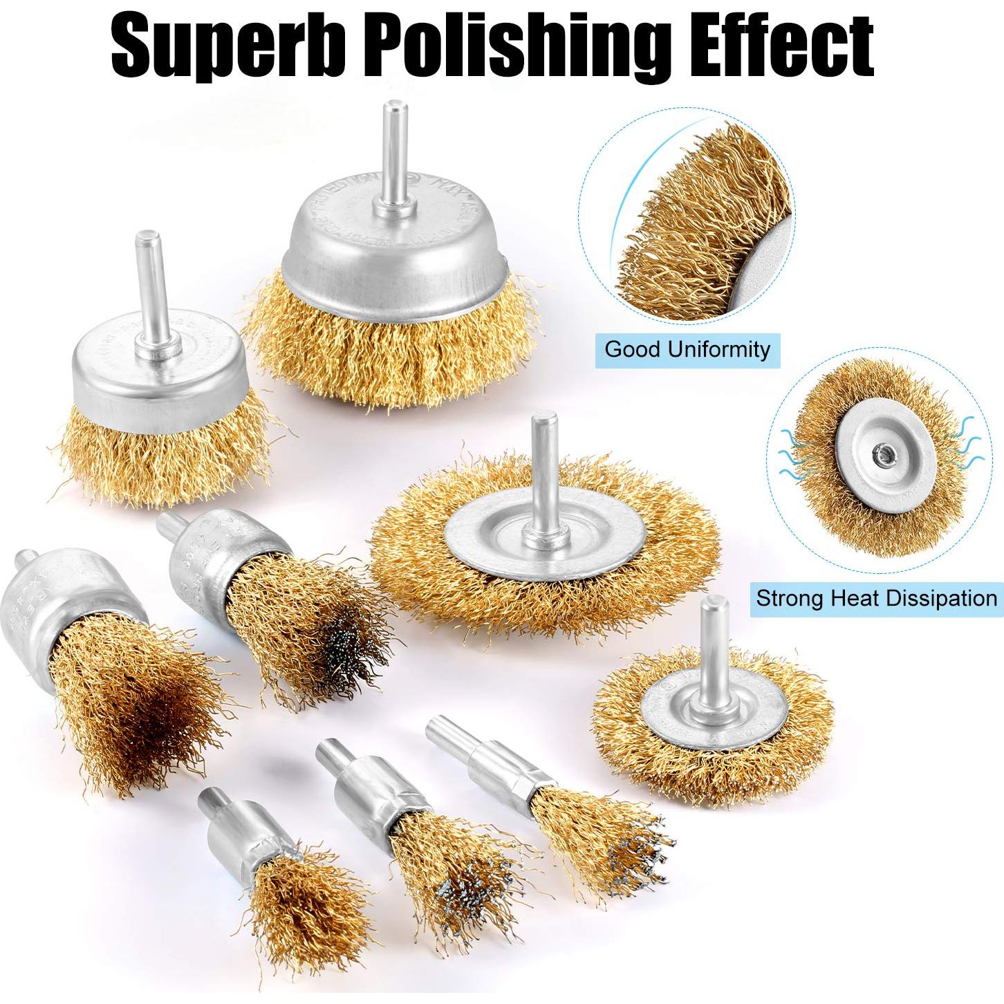 Juego de Cepillos de Alambre DazSpirit 9 Piezas 6.35 mm