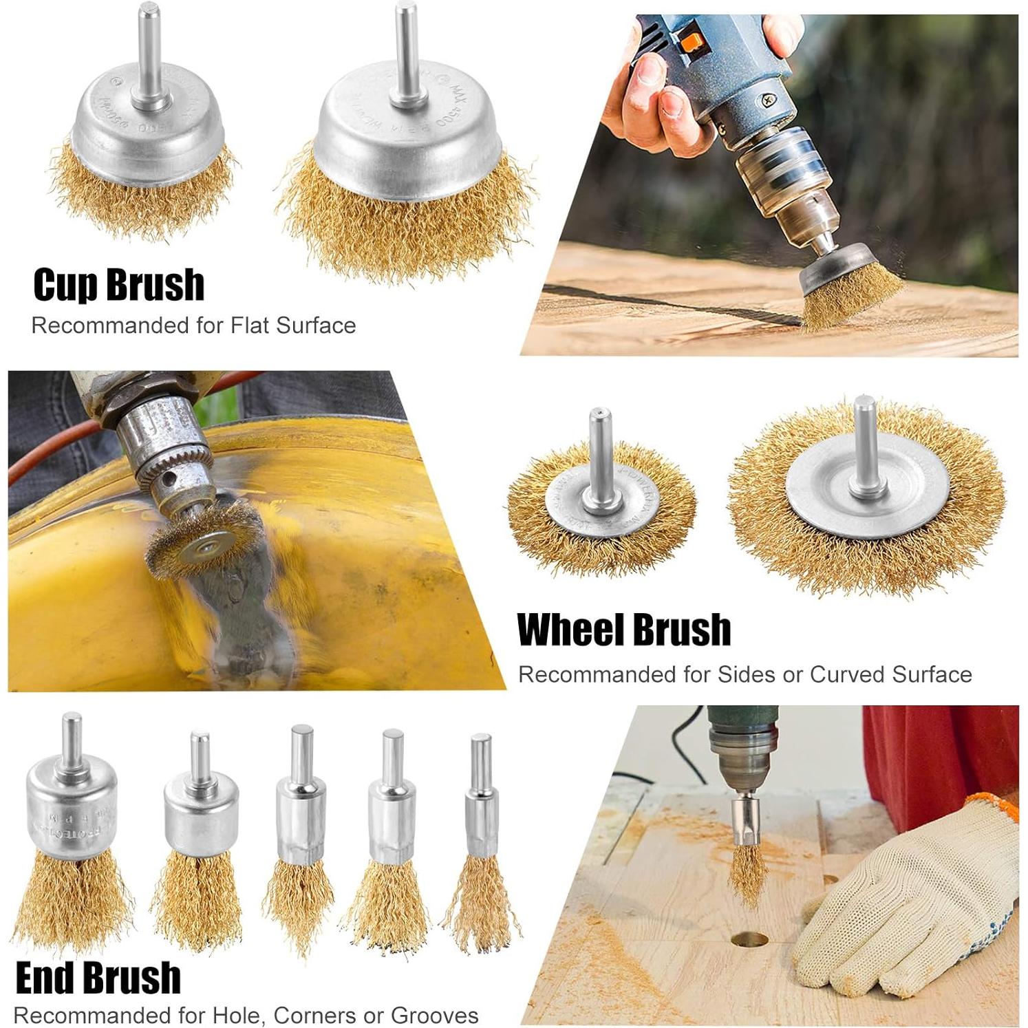 Juego de Cepillos de Alambre DazSpirit 9 Piezas 6.35 mm