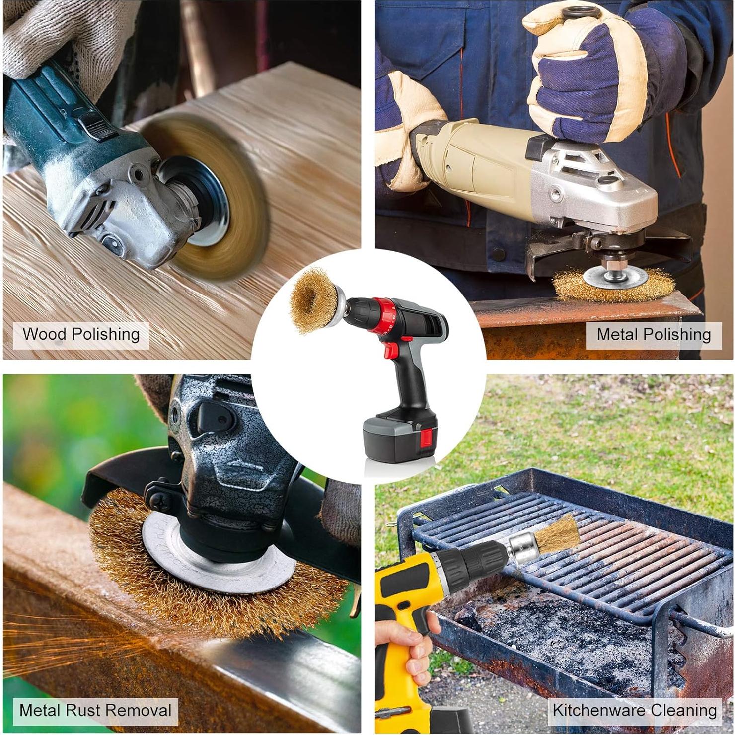 Juego de Cepillos de Alambre DazSpirit 9 Piezas 6.35 mm