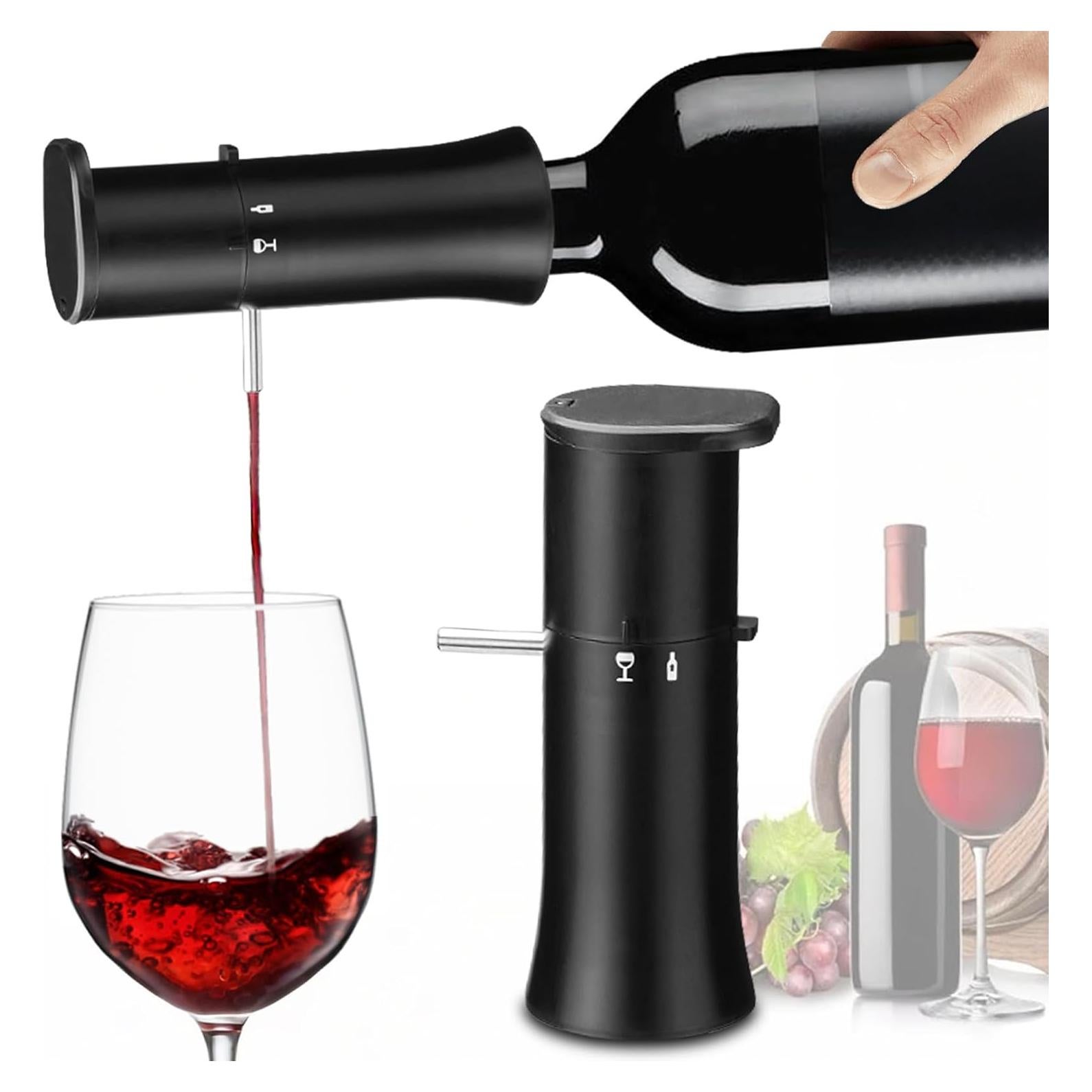 Dispensador de Vino al Vacío LUCYLANKER 4 en 1, Aerador y Conservador