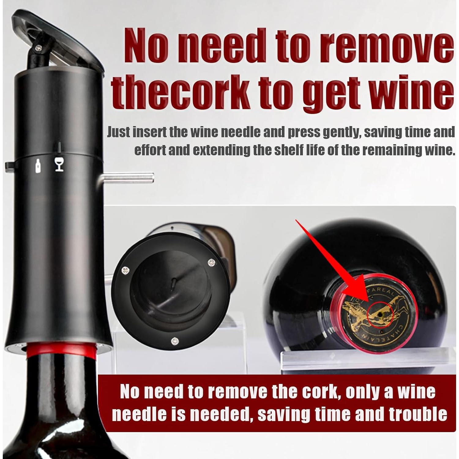 Dispensador de Vino al Vacío LUCYLANKER 4 en 1, Aerador y Conservador