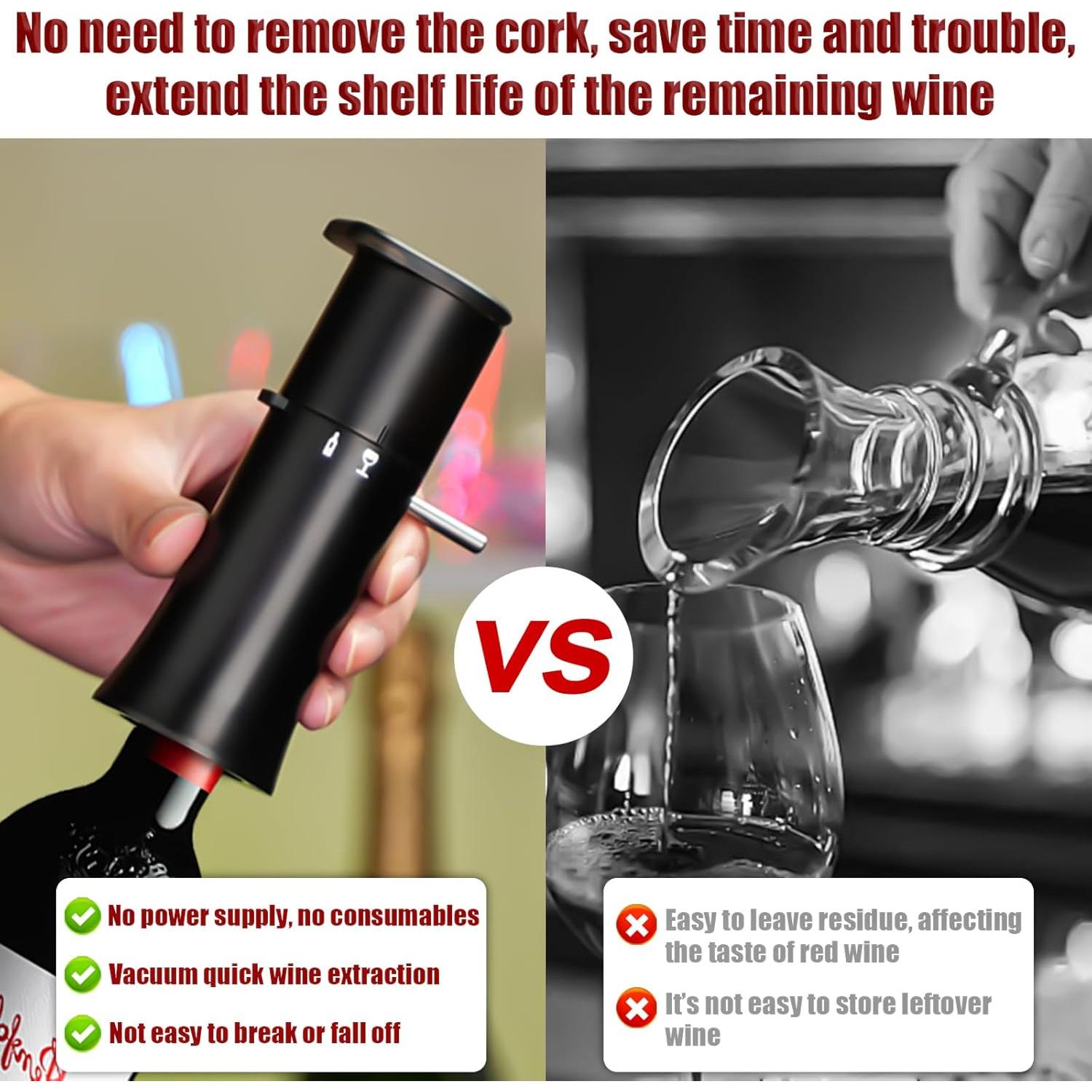 Dispensador de Vino al Vacío LUCYLANKER 4 en 1, Aerador y Conservador