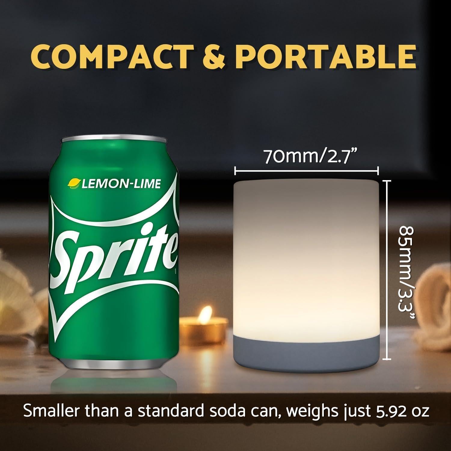 Luz Nocturna Táctil Recargable DAZZY DOT 3 Colores 8.5cm