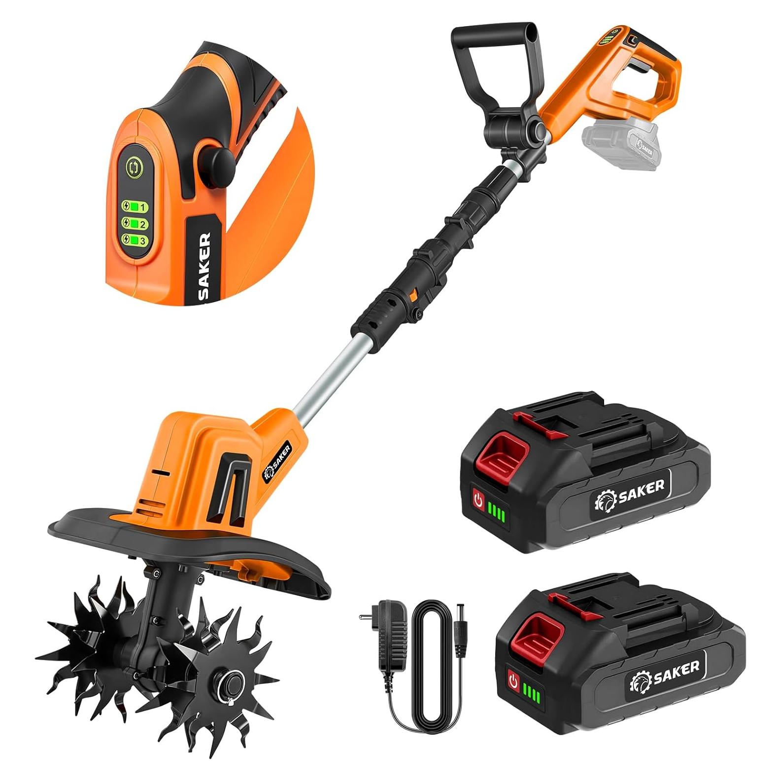 Cultivador Eléctrico Inalámbrico Saker SK-TC18A 22V 3 Velocidades