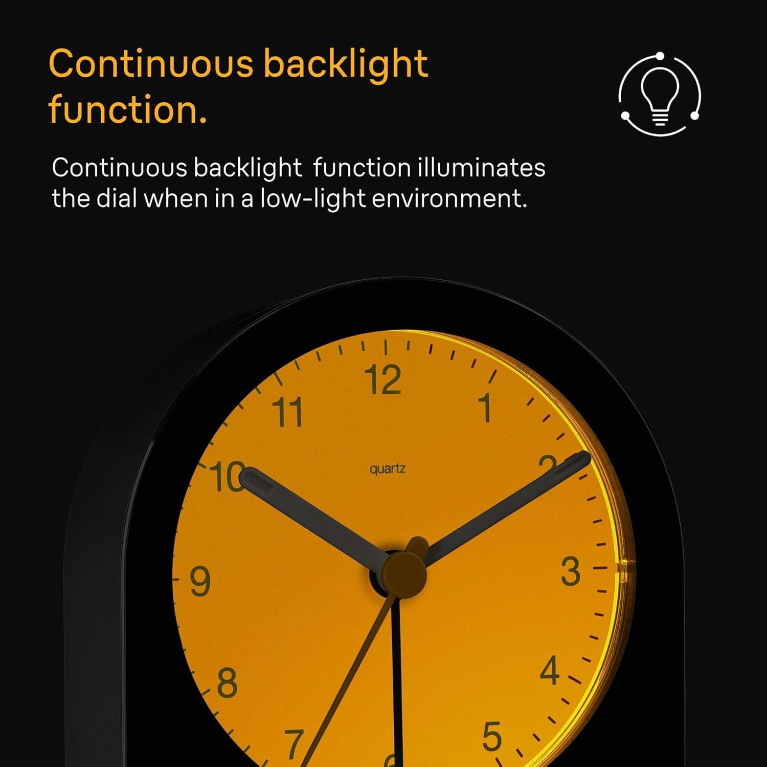 Reloj Despertador Analógico Braun BC22B Silencioso Negro