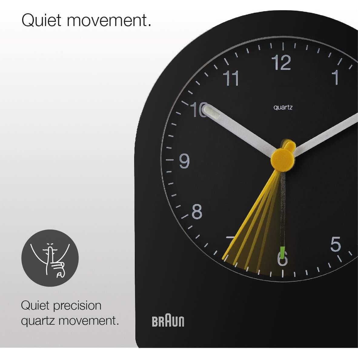 Reloj Despertador Analógico Braun BC22B Silencioso Negro