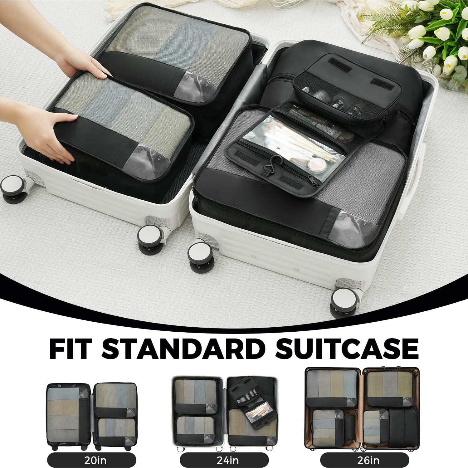 BAGAIL 9 Set Packing Cubes Luggage Packing Organizers for Travel Accessories