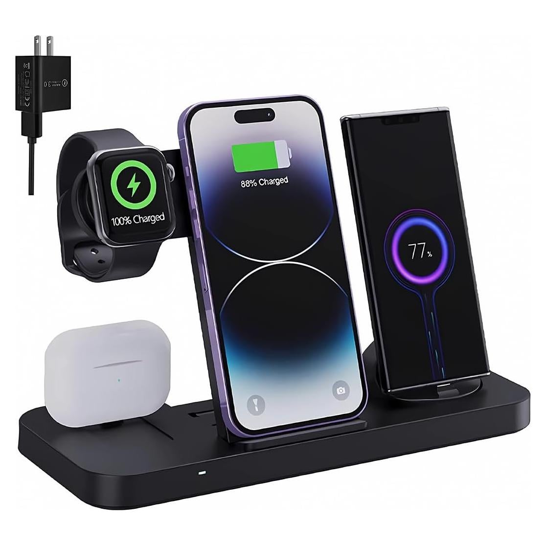 Estación de Carga Inalámbrica Rápida 6 en 1 SDYXJ 18W Qi