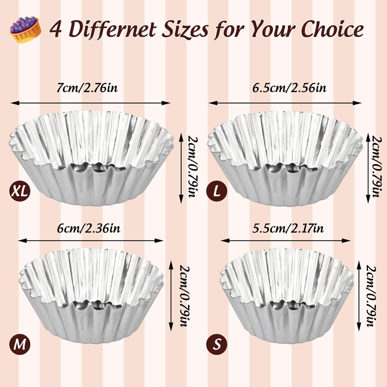 Moldes para Tartas de Huevo ISKYBOB 20 Piezas Aluminio 5.6 cm