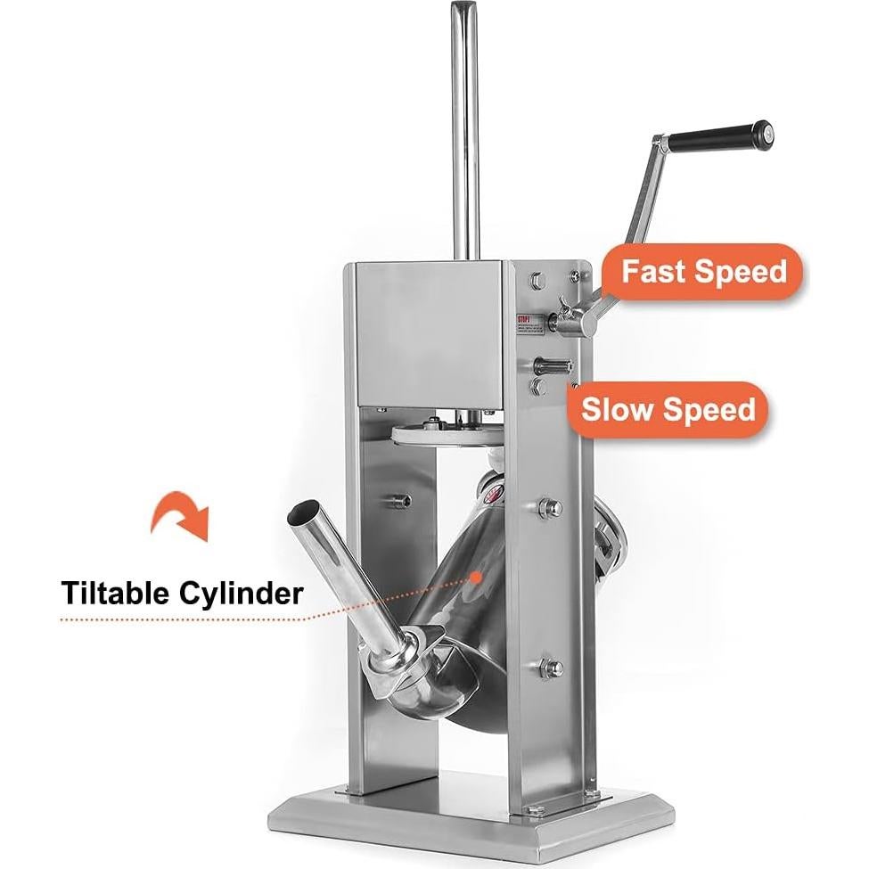 Rellenador de Salchichas Hakka de Acero Inoxidable 3L Doble Velocidad