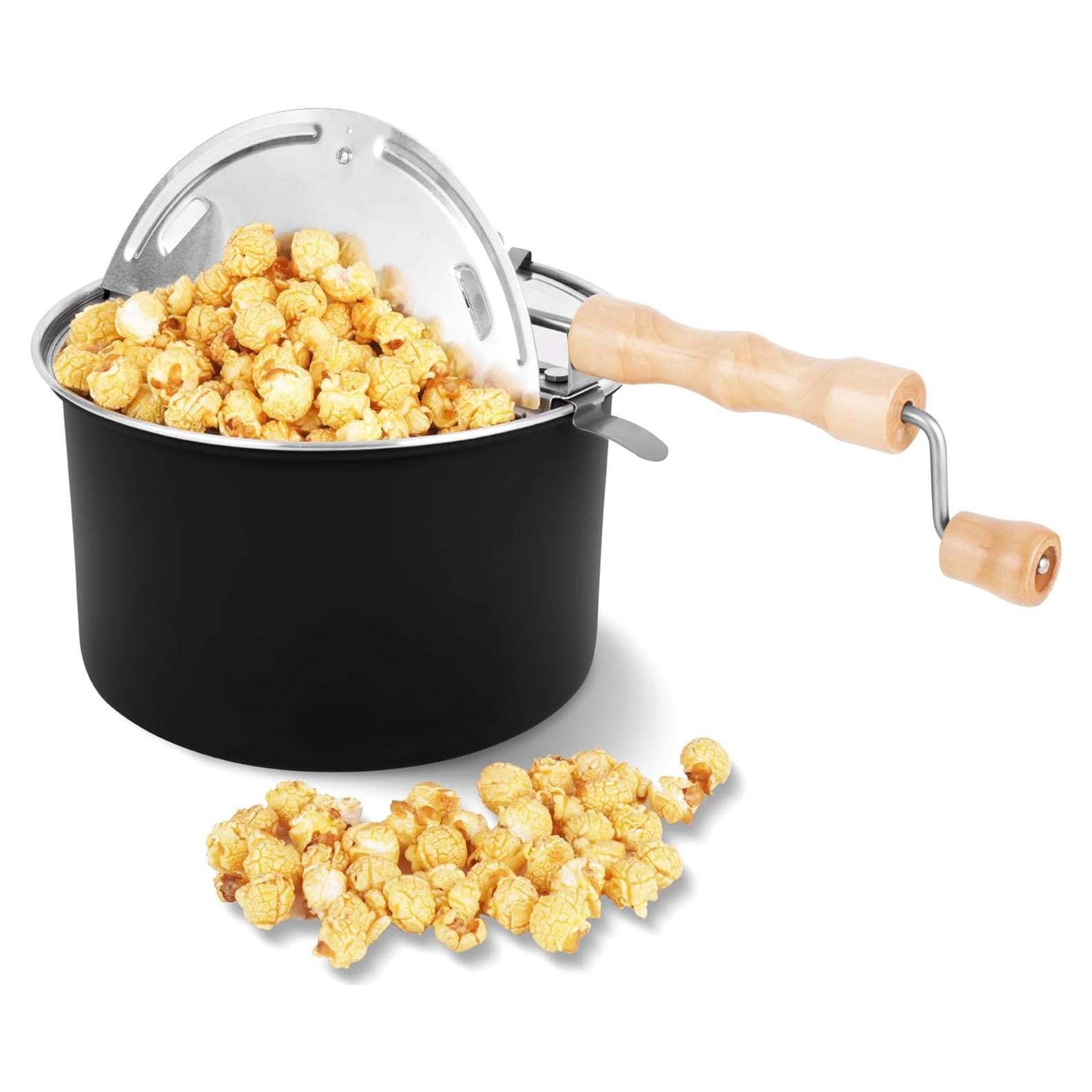Popper de Palomitas Fredeer 6 Cuartos Aluminio Negro