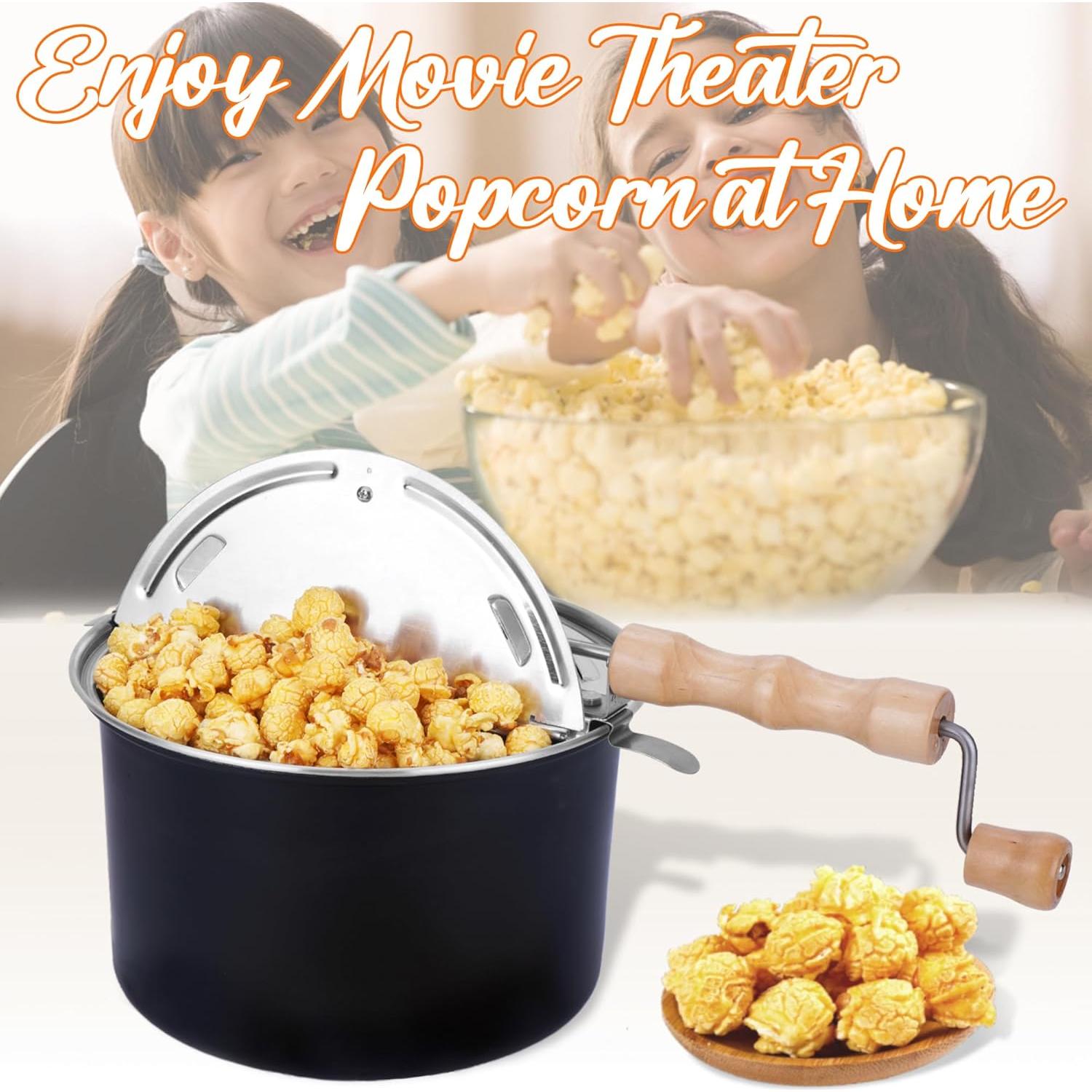 Popper de Palomitas Fredeer 6 Cuartos Aluminio Negro