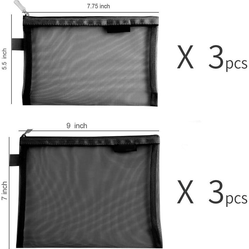 Juego de 6 Bolsas Cosméticas Transparentes Topfinder - Estuche de Maquillaje y Aseo