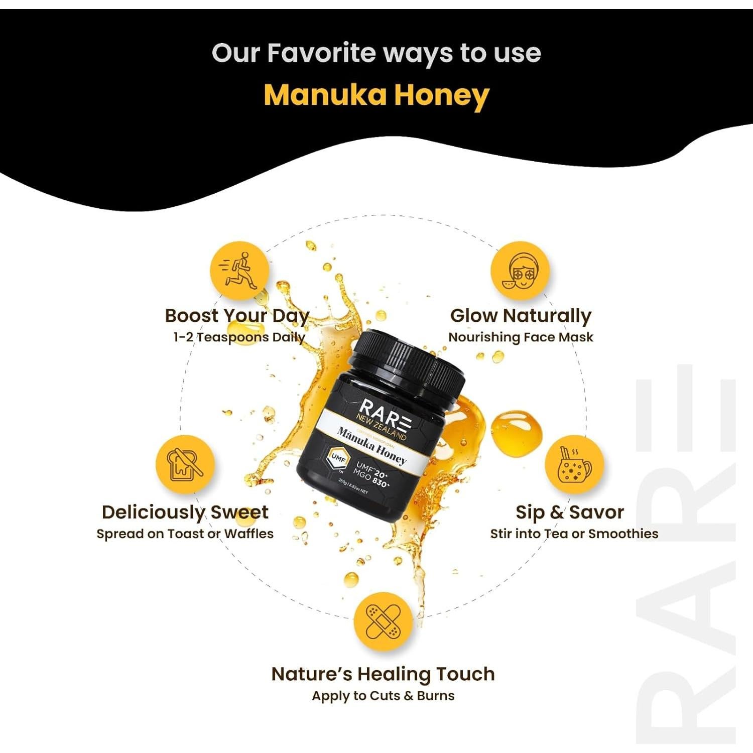 Miel de Manuka Rara UMF 20+ MGO 830+ 250g Certificada