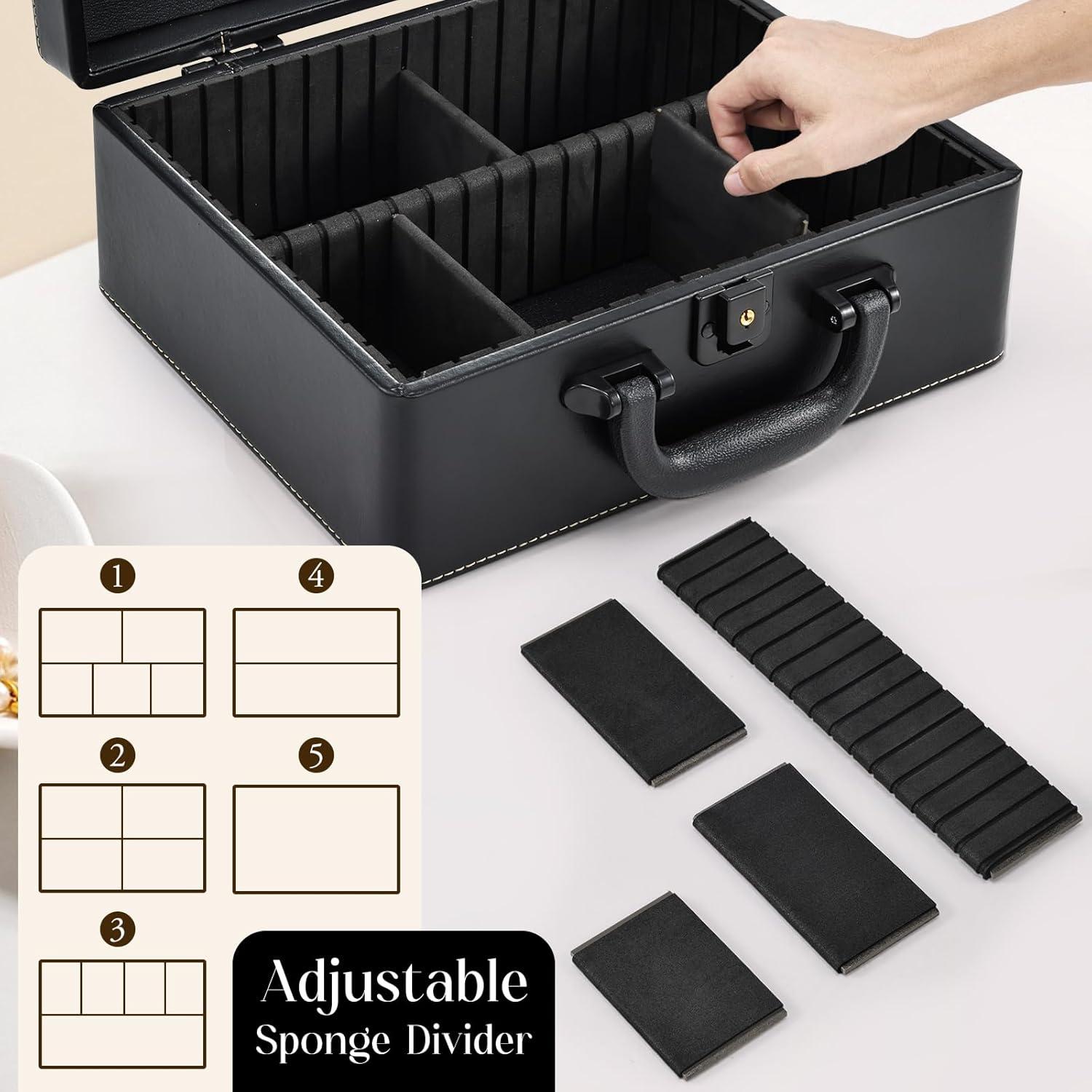 Estuche de Maquillaje de Viaje Joligrace con Espejo HD y Divisores