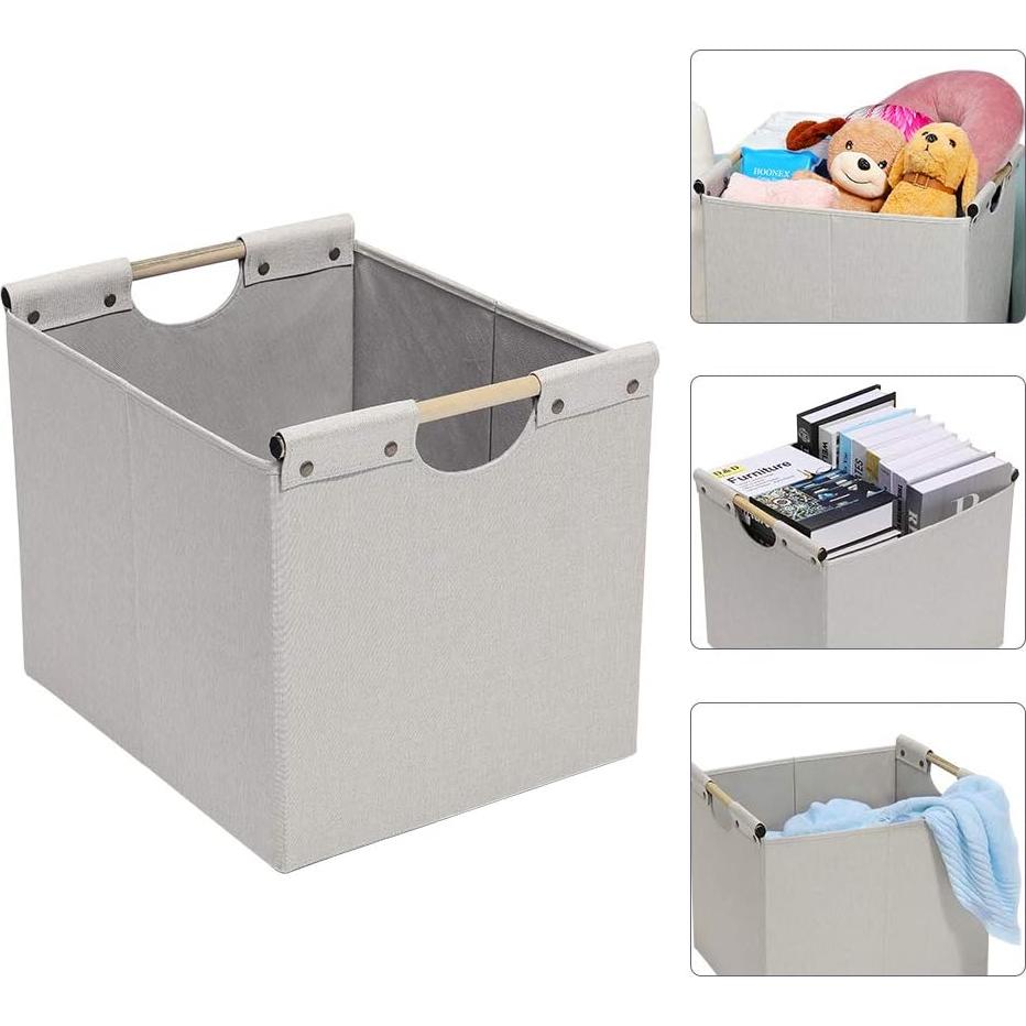 Cajas de Almacenamiento Plegables HOONEX 2 Unidades Lino Beige