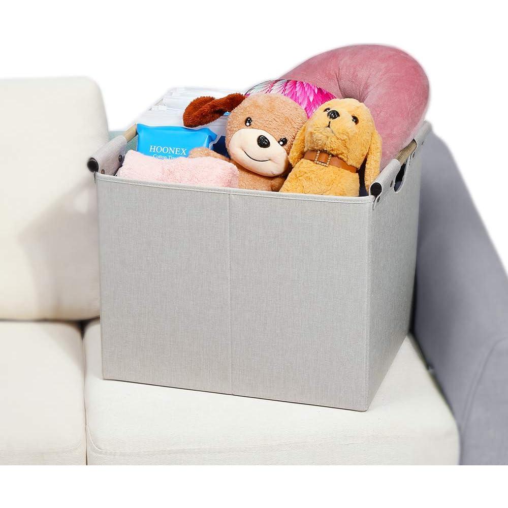 Cajas de Almacenamiento Plegables HOONEX 2 Unidades Lino Beige