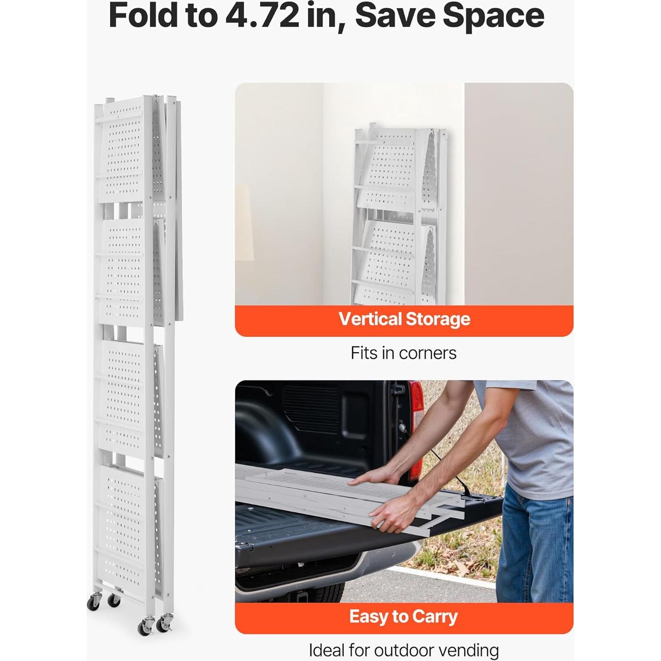 Estante de Almacenamiento Plegable VEVOR 5 Niveles 163 cm Blanco