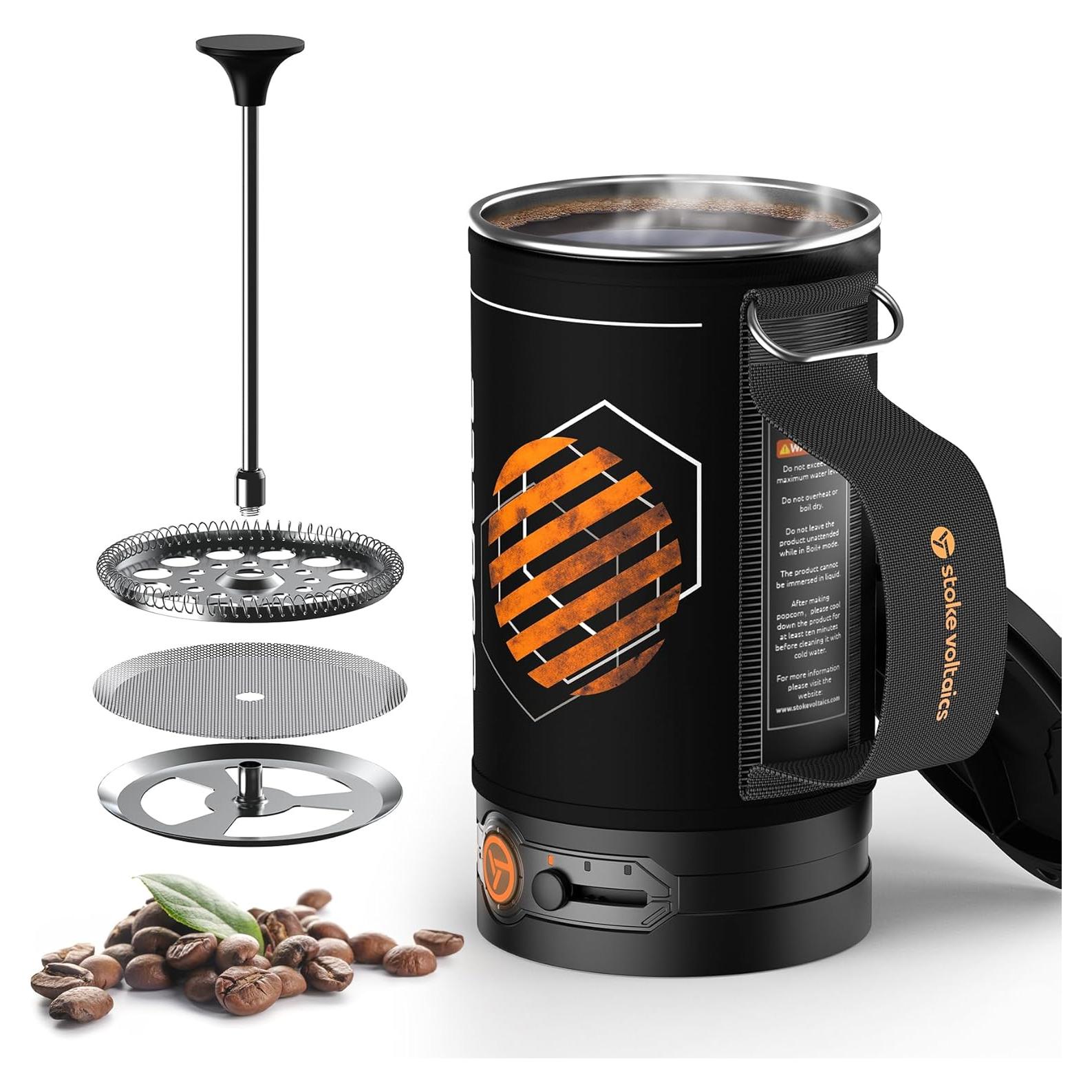 Hervidor Eléctrico STOKE VOLTAICS 500W con Prensa Francesa