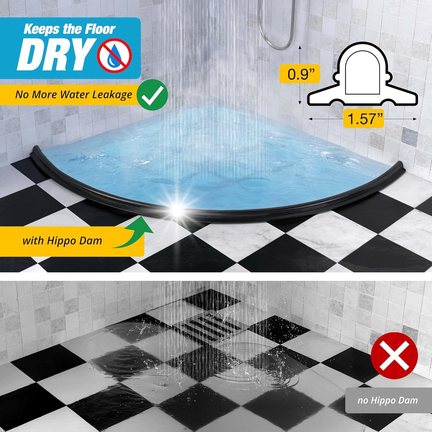 Barrera de Ducha Colapsable Hippo Dam 101.6 cm Negra