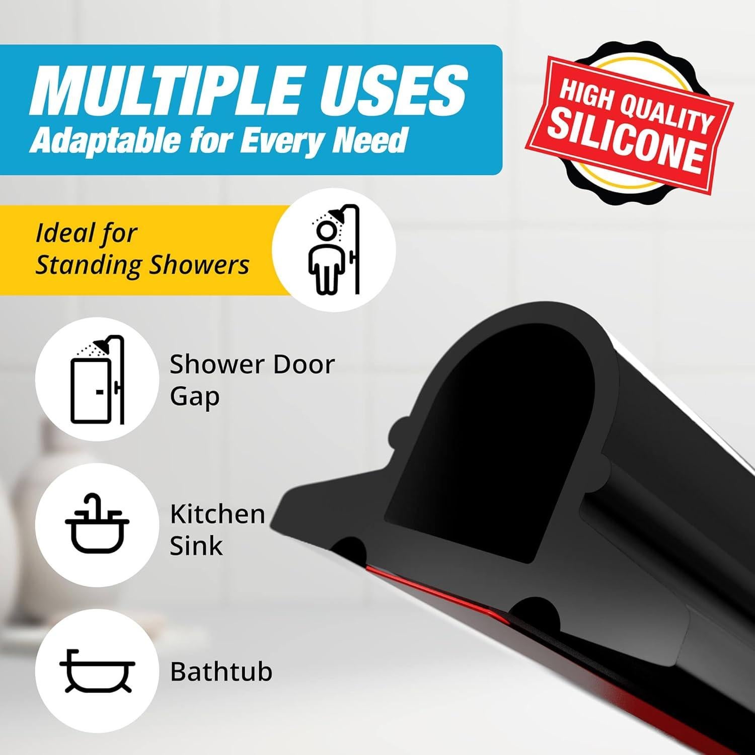 Barrera de Ducha Colapsable Hippo Dam 101.6 cm Negra