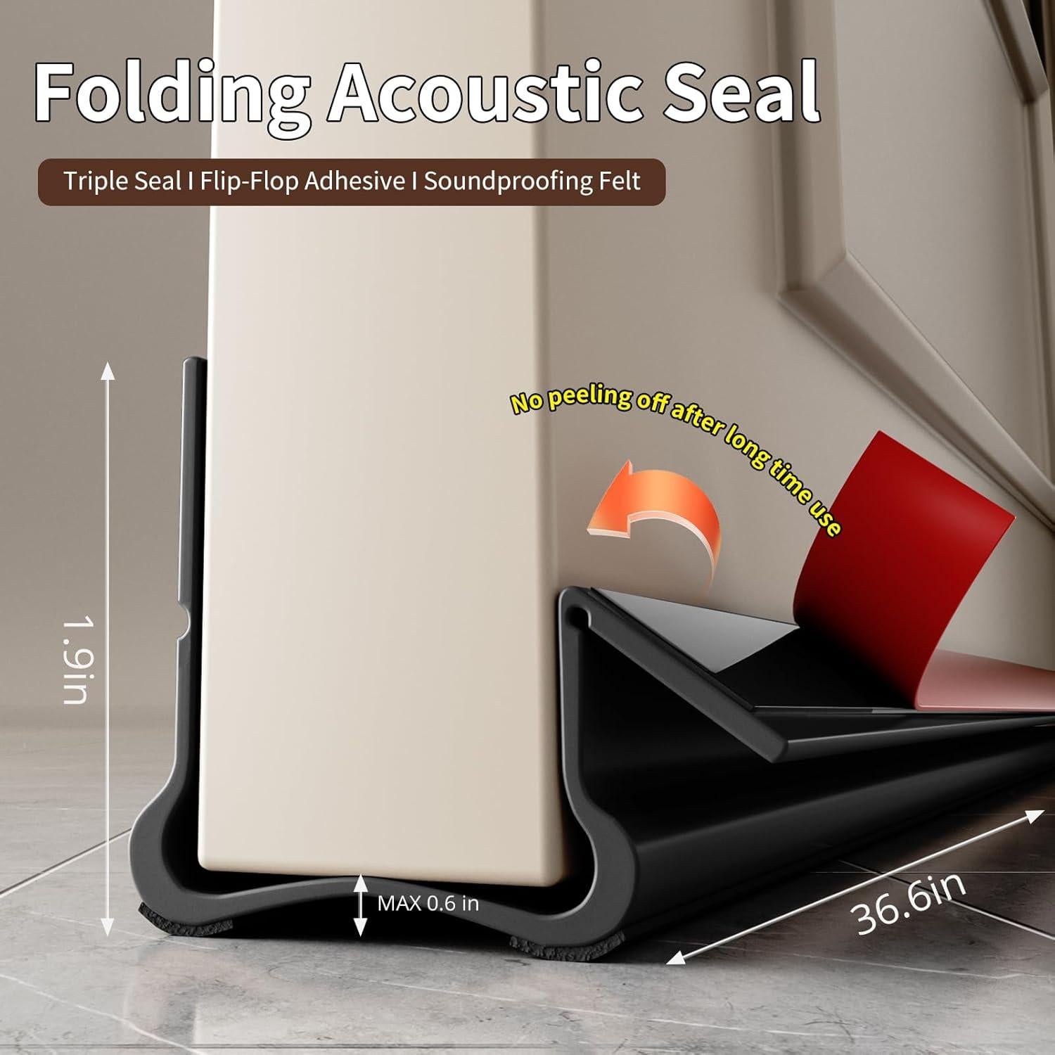 Tapón de Corrientes de Aire para Puertas VI EN POPO 93 cm Negro