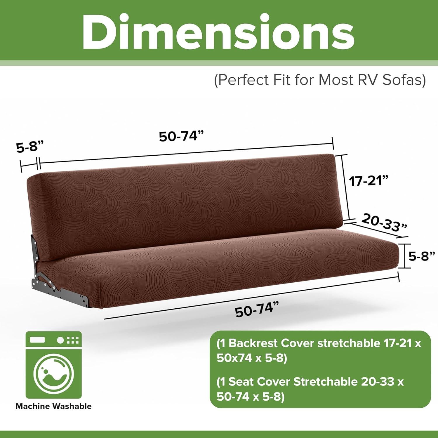 Cubiertas de Sofá Hudson Comfort RV 2 Piezas Chocolate