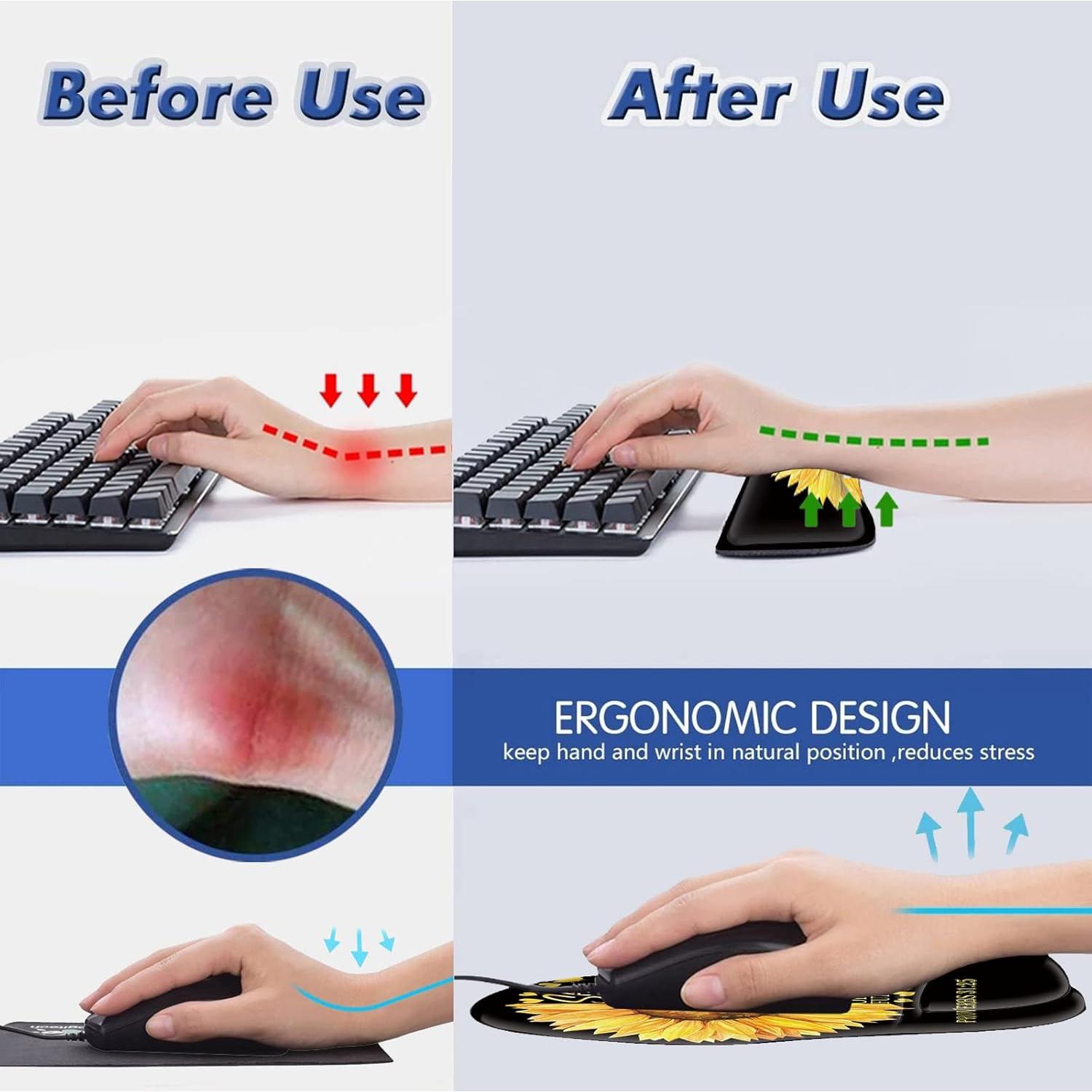 Juego de Almohadillas Ergonómicas CUISHAN para Teclado y Ratón