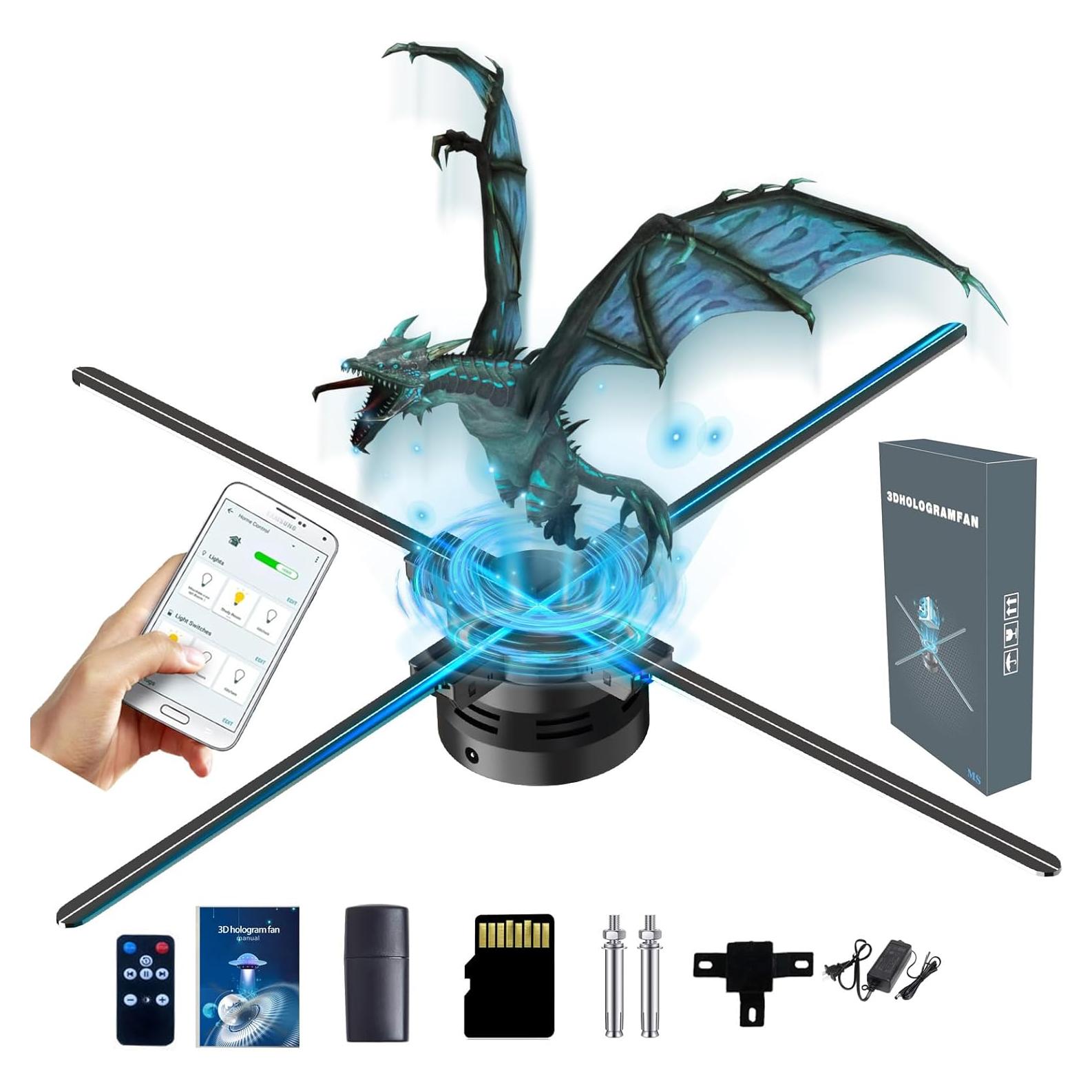 Ventilador Holográfico 3D Missyou 60 cm con Control Remoto y Bluetooth