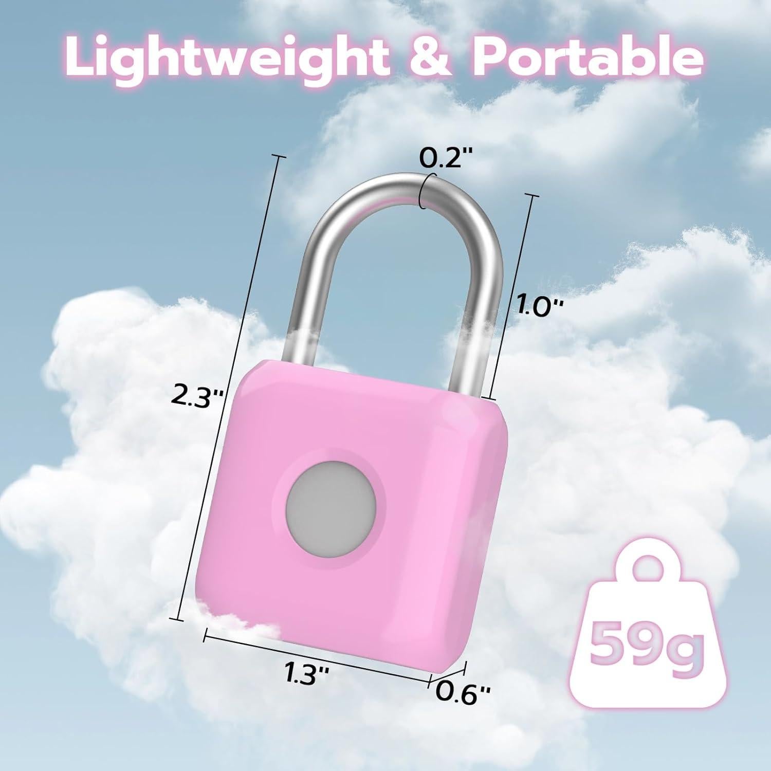 Candado Biométrico Keylesslife P8 Rosa con App y USB