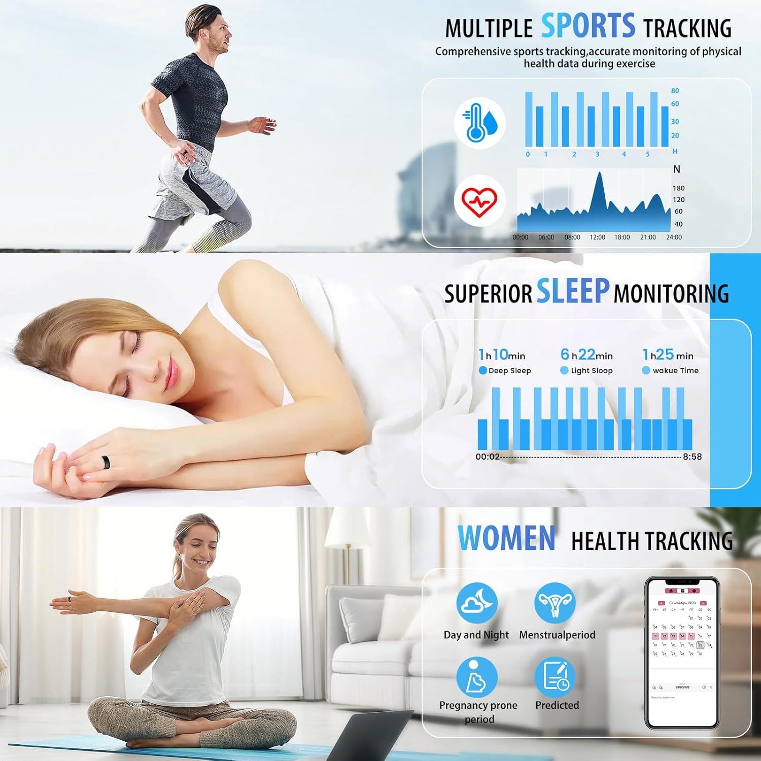 Anillo Inteligente NUDZENI para Salud, Monitoreo Cardíaco y Sueño