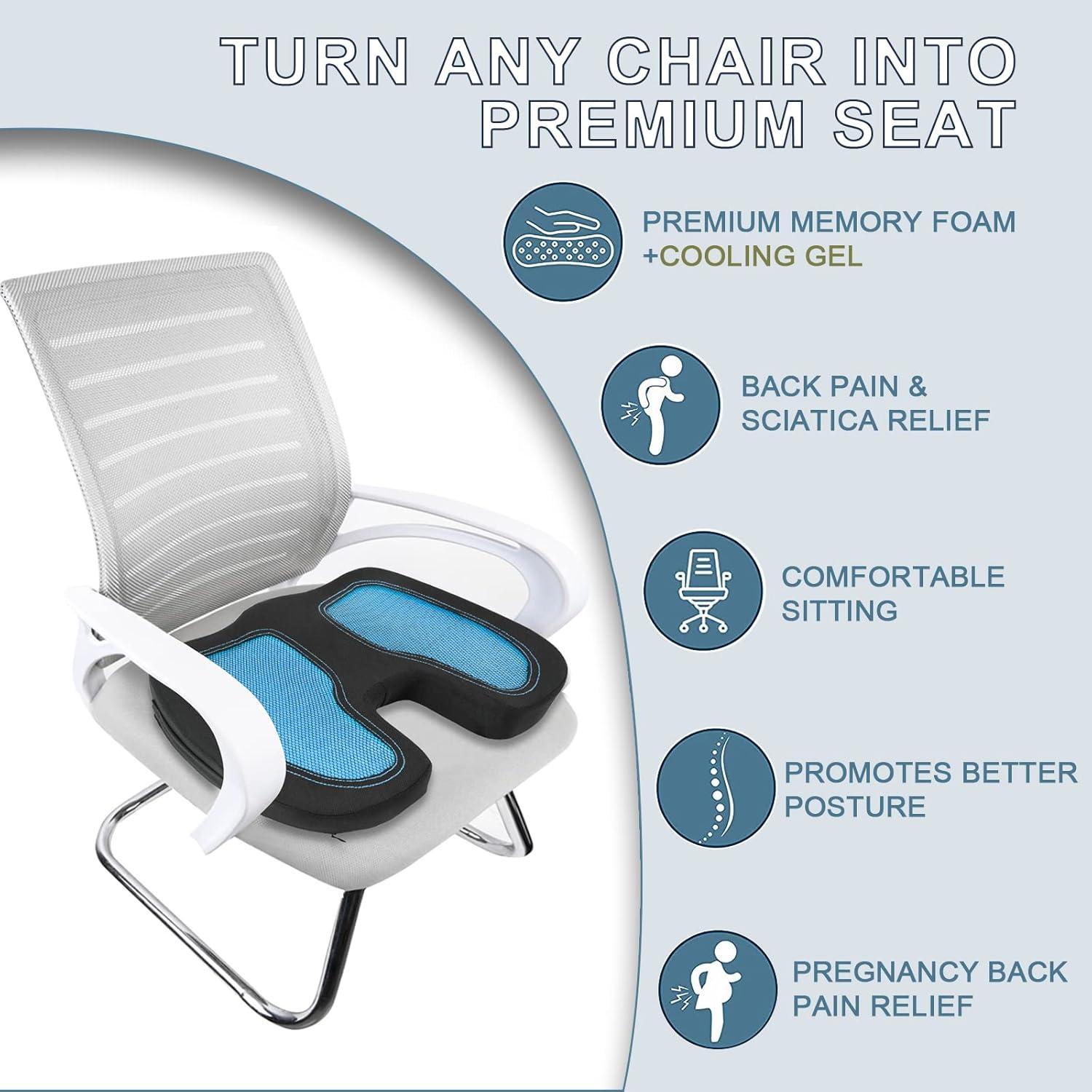 Cojín de Gel y Espuma de Memoria CAR-GRAND para Asientos