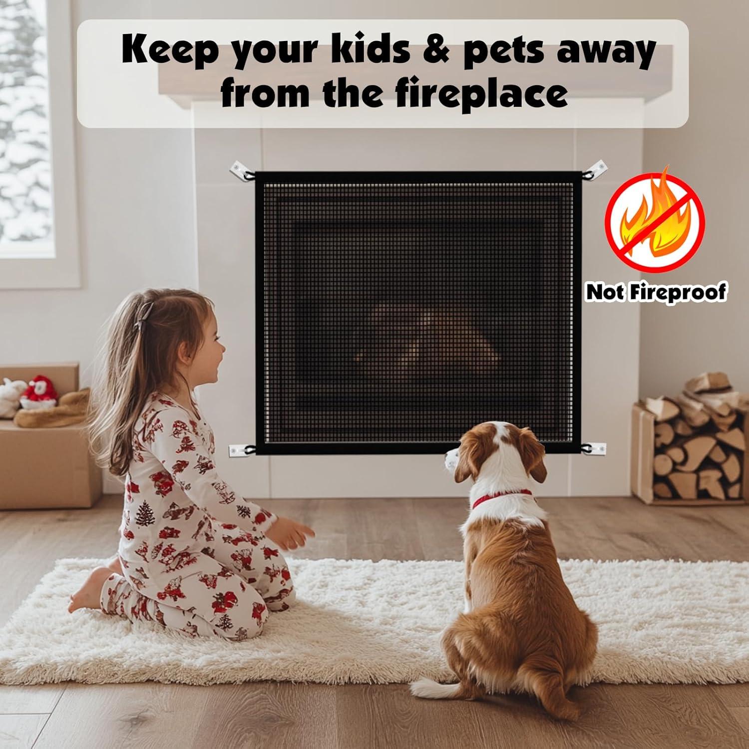 Malla de Chimenea Segura Cupount 73.66cm x 96.52cm para Niños y Mascotas