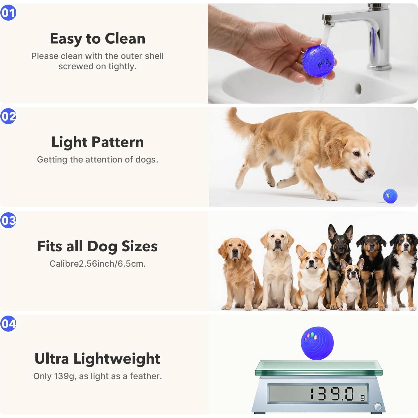 Pelota Interactiva para Perros Shenzhen - 4 Modos, 6.48cm