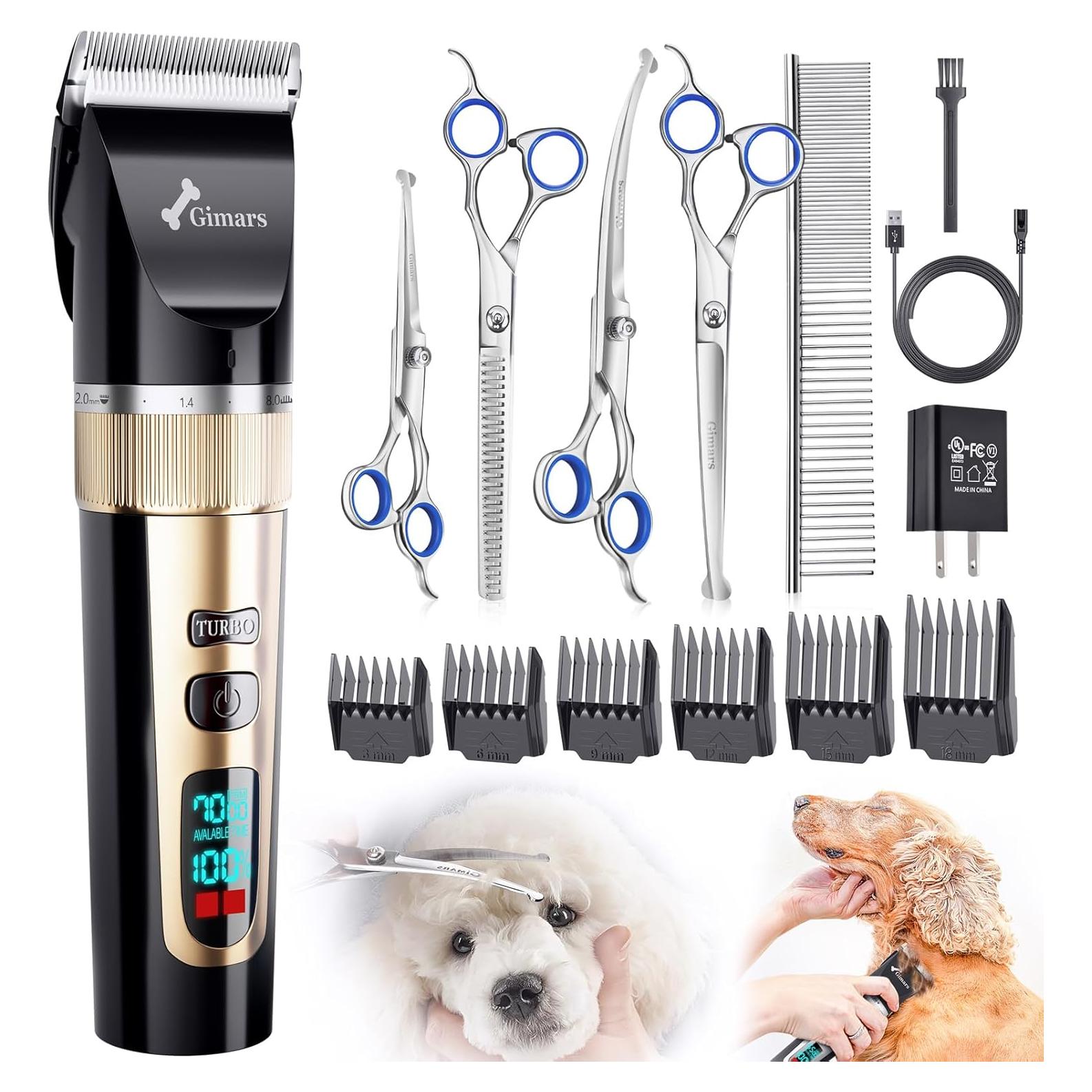 Cortapelos Inalámbrico Gimars 4 Velocidades 7000 RPM para Mascotas