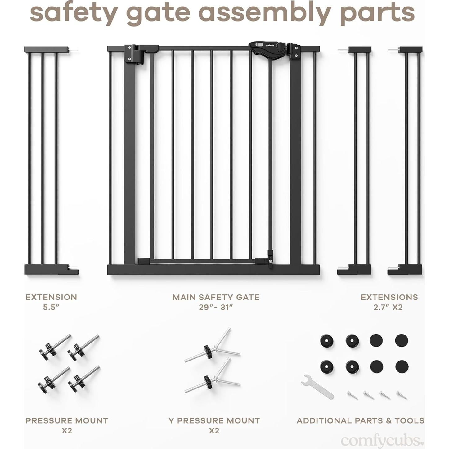 Puerta de Seguridad para Bebés Comfy Cubs Ajustable 81.92 cm