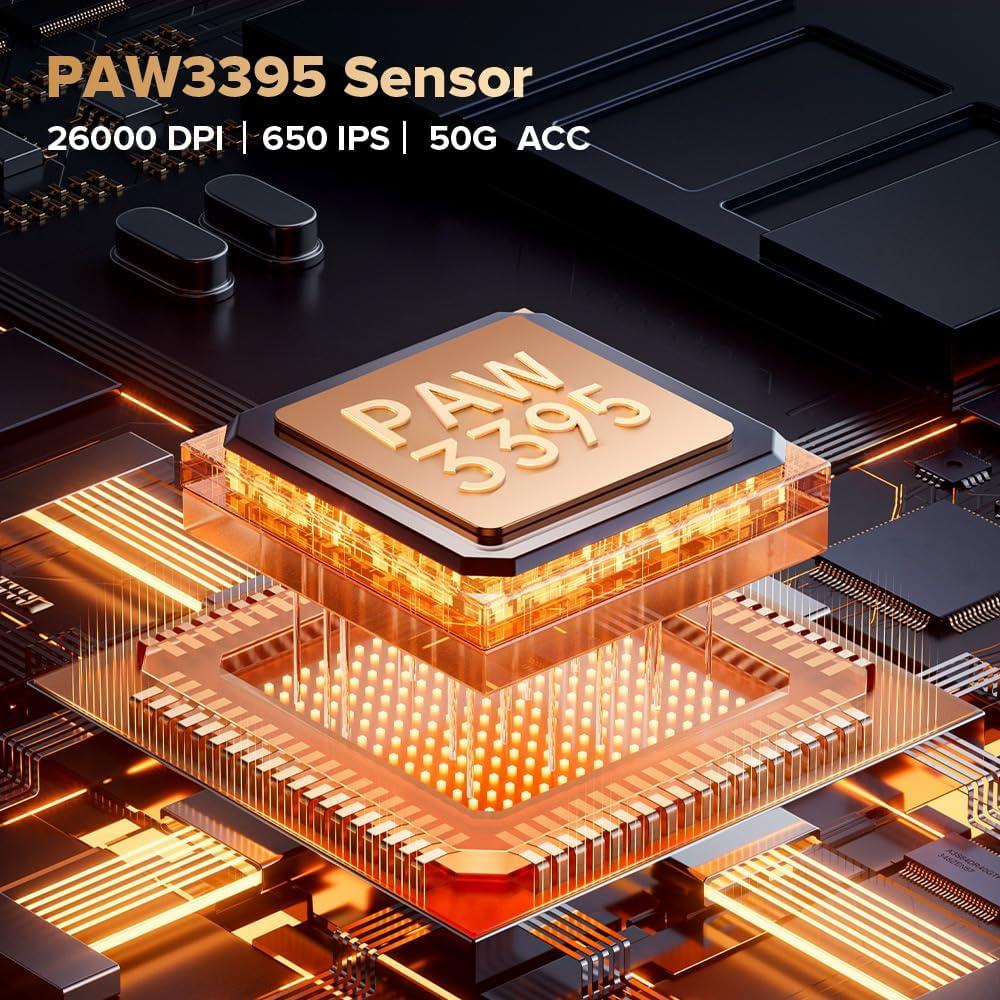 Ratón Gaming Inalámbrico DeLUX M700PRO 26000 DPI 59g Negro